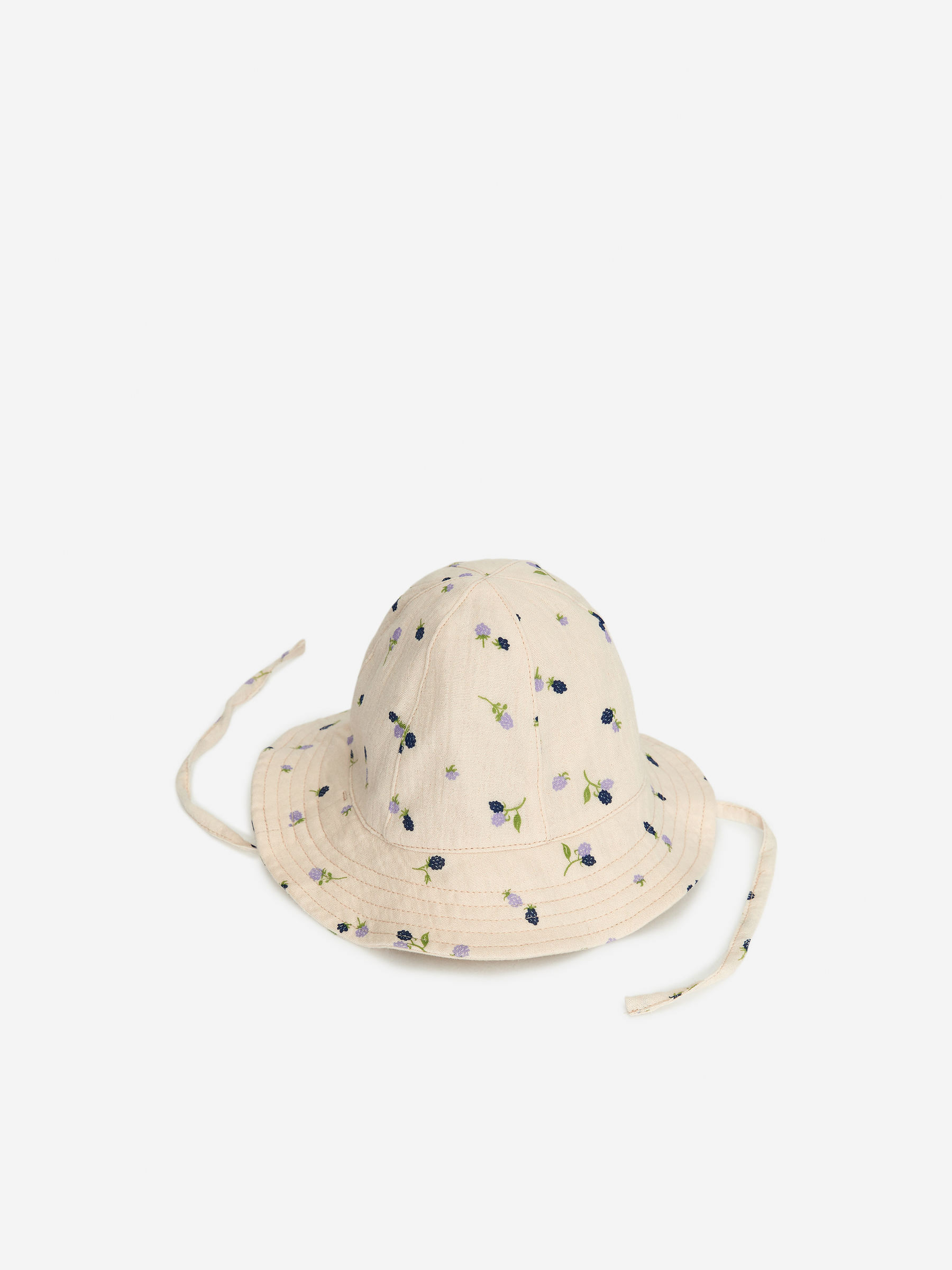 Cotton Muslin Sunhat - Off White/Floral - Children - StillMedia/DescriptiveStillLife - 1