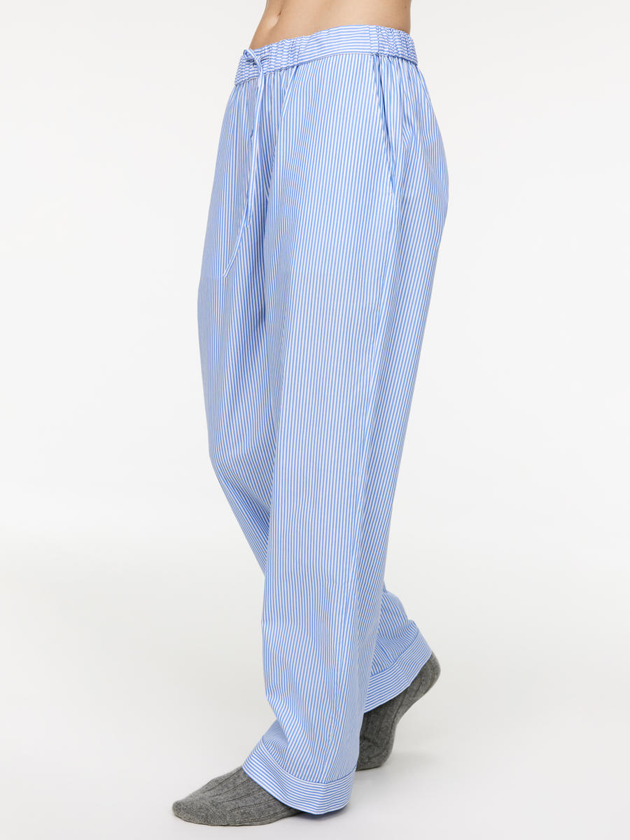 Poplin Pyjama Trousers-#657CBE-8407