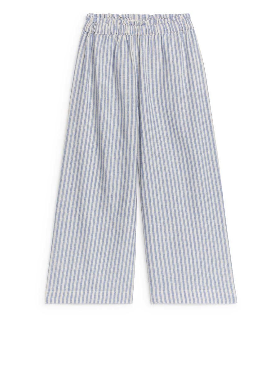 Relaxed Linen Trousers-#6F7EBF-8002