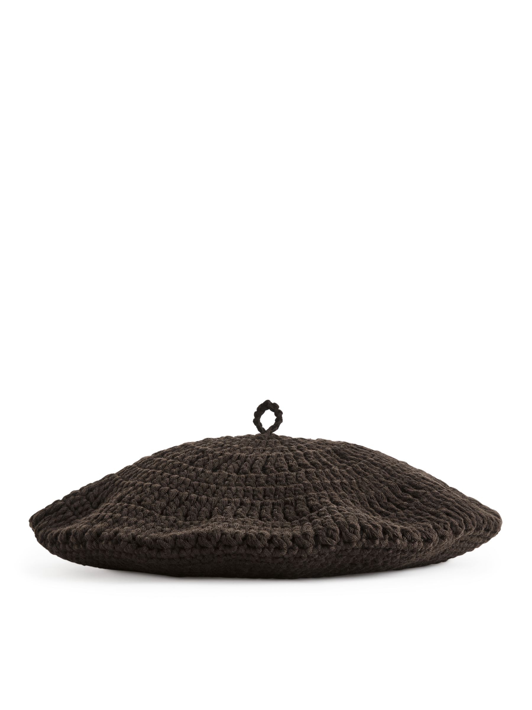 CrochetBeret - Dark Brown - Women - StillMedia/DescriptiveStillLife - 3