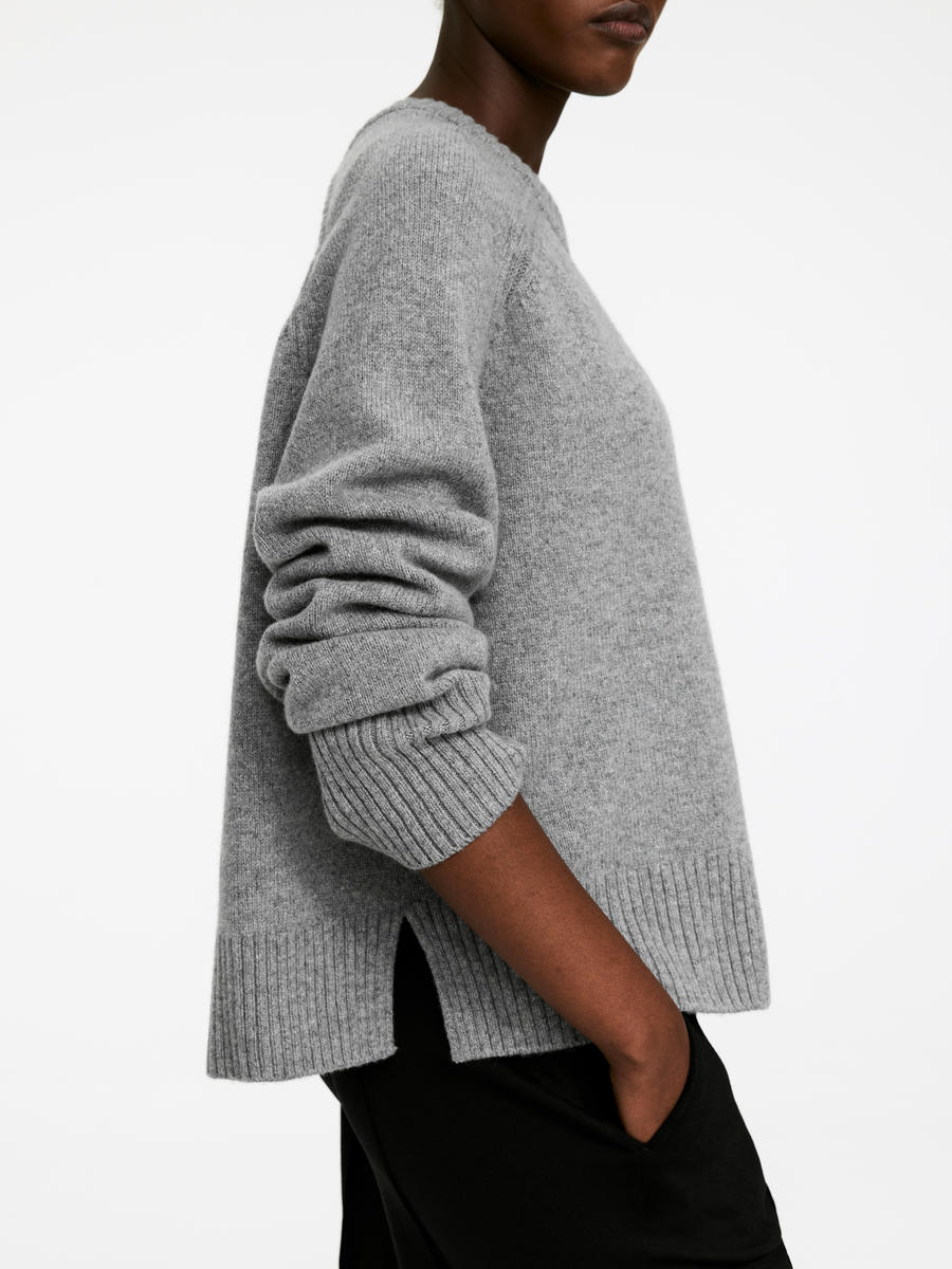 Wool Jumper - Grey Melange - Regular fit - Women - 1242551004