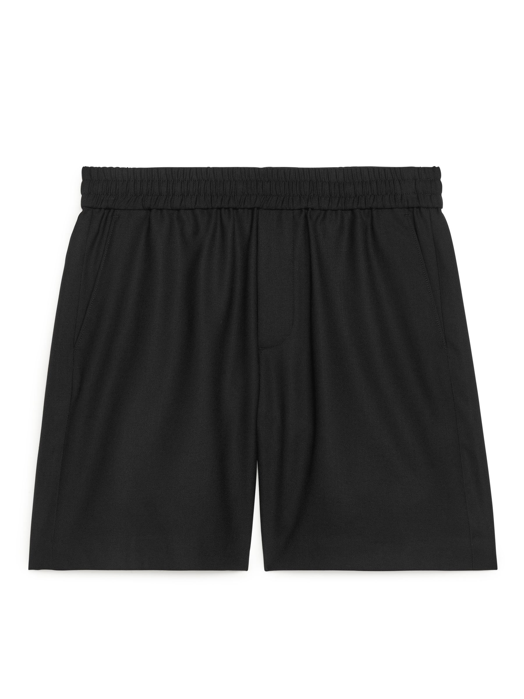 Wool-Blend Drawstring Shorts - Black - Regular fit - Men - StillMedia/DescriptiveStillLife - 1