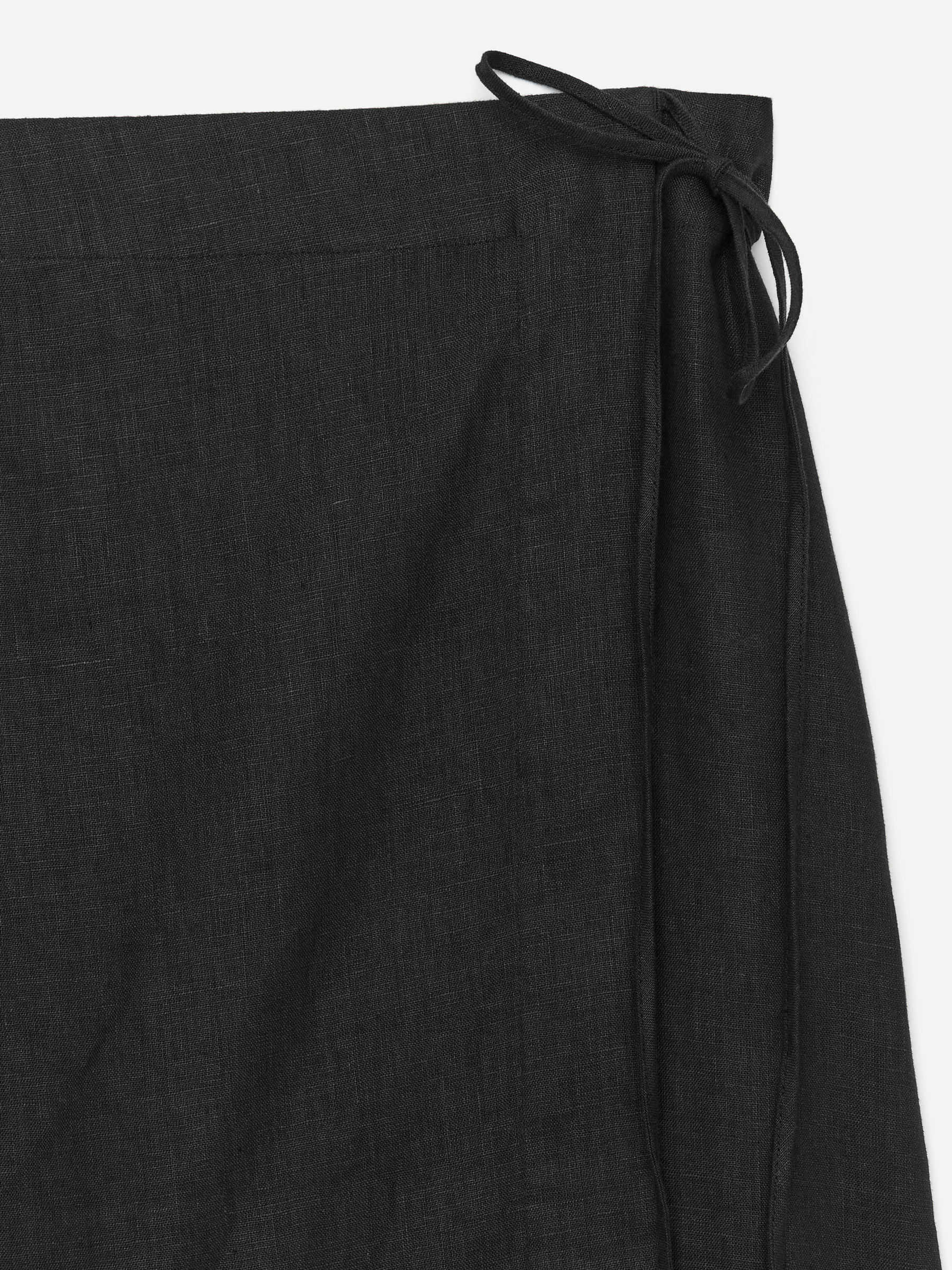Linen Wrap Skirt - Black - Regular fit - Women - StillMedia/DescriptiveDetail - 1