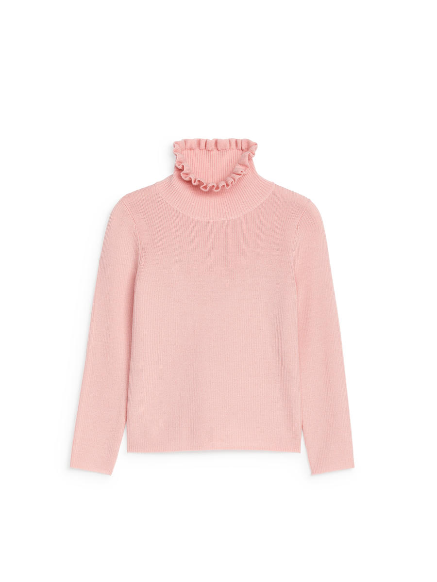 Frill Collar Wool Jumper Pink Children ARKET DK