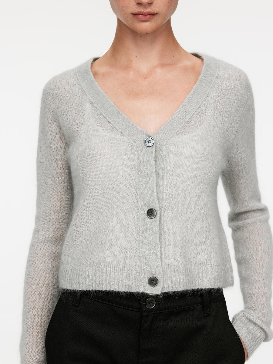 Wool-Mohair Blend Cardigan-#A3ACA9-12258