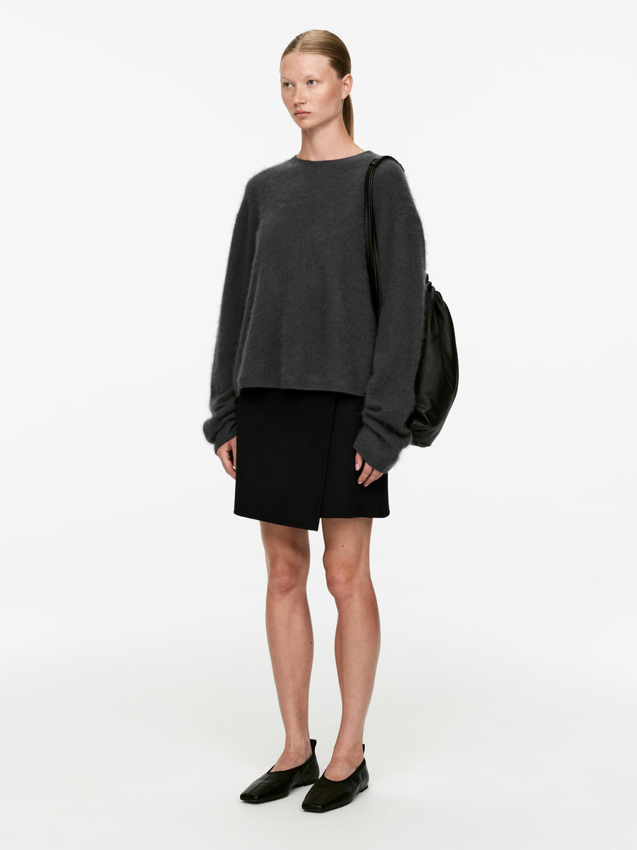 Bushed Wool Jumper-#49474C-12378