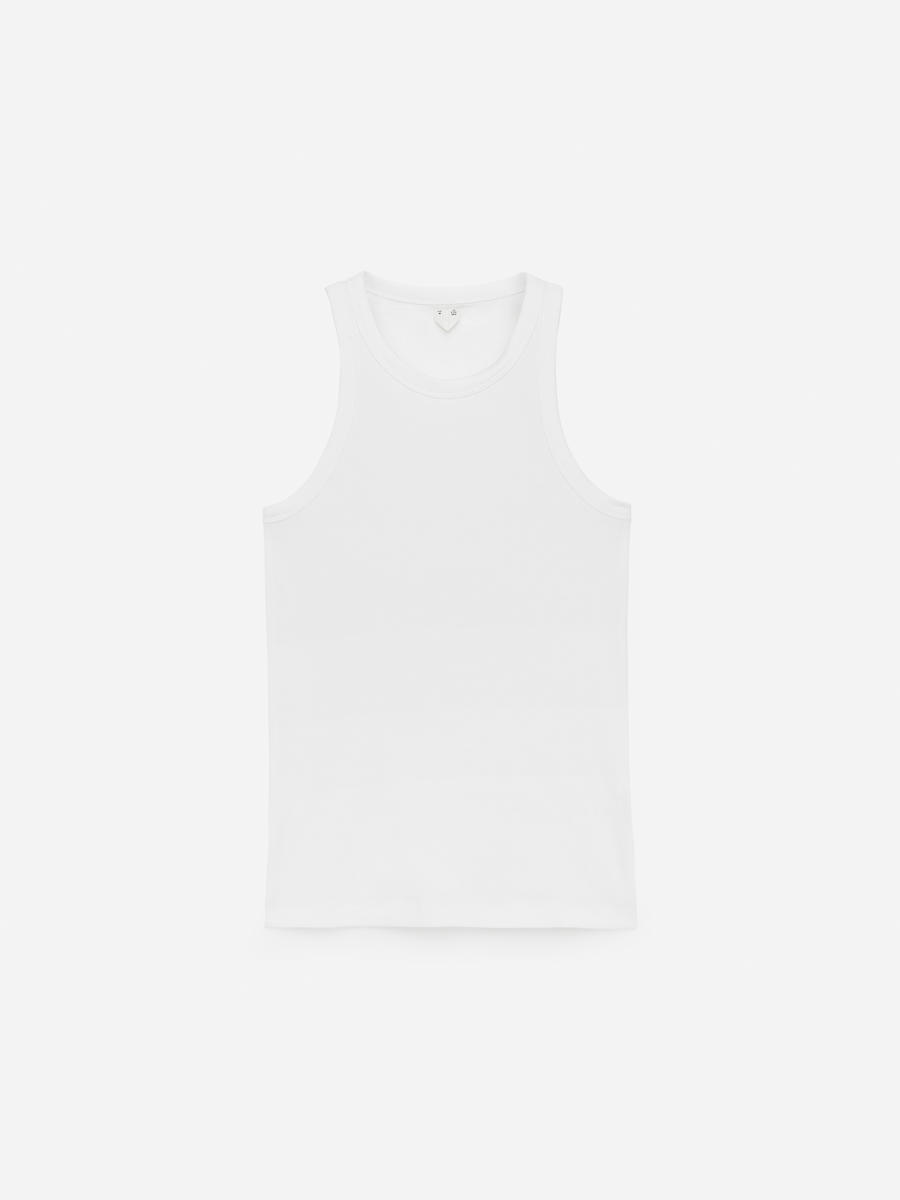 Rib Racer Tank Top-White-53