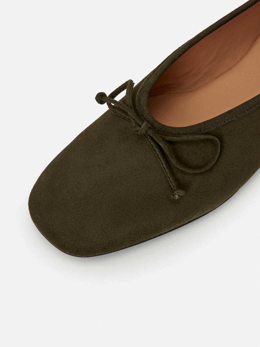 Velours-Ballerinas - Khaki - Women - 1246676001