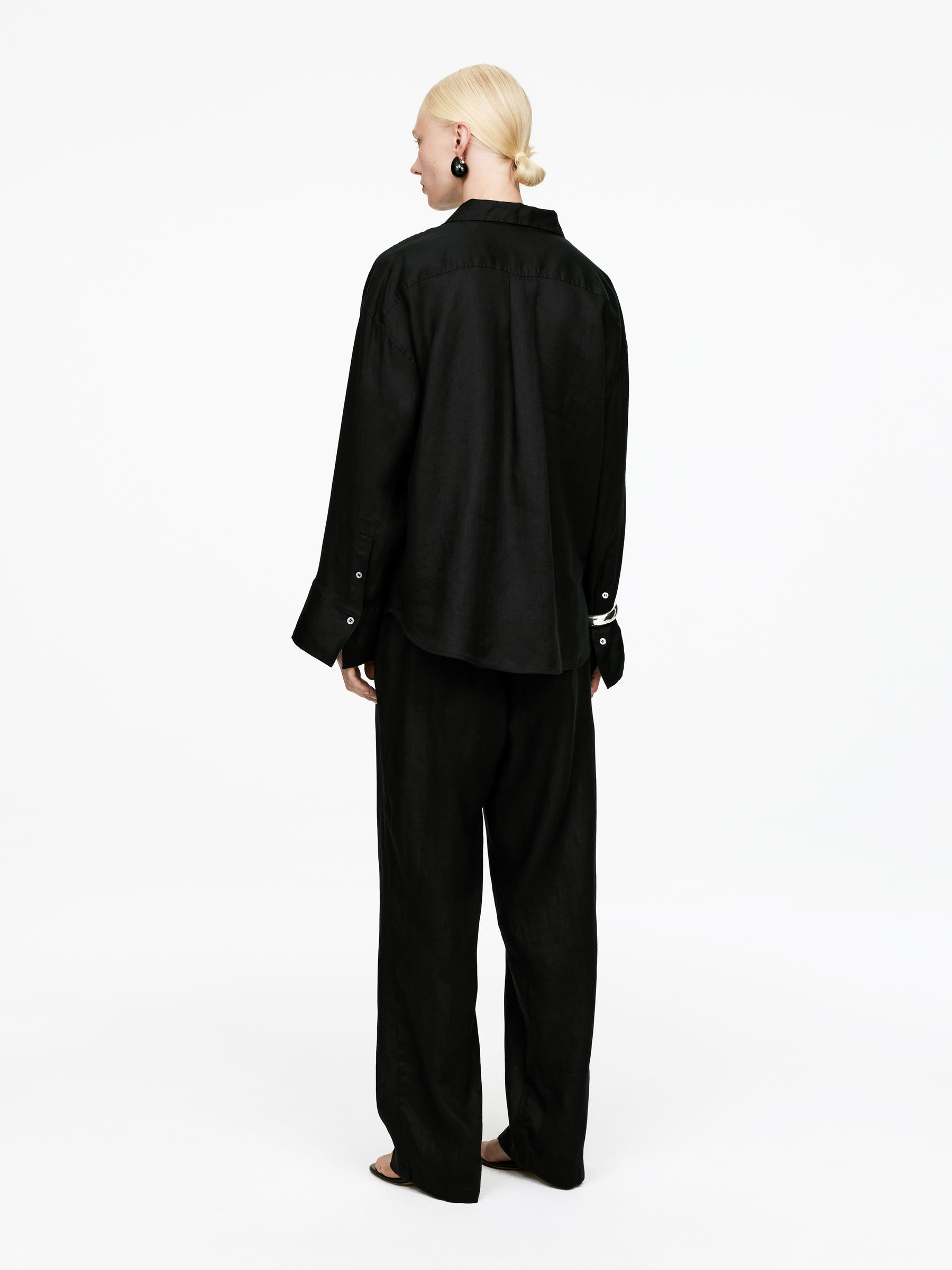 Leinenhemd - Schwarz - Regular Fit - Damen - StillMedia/Lookbook - 3