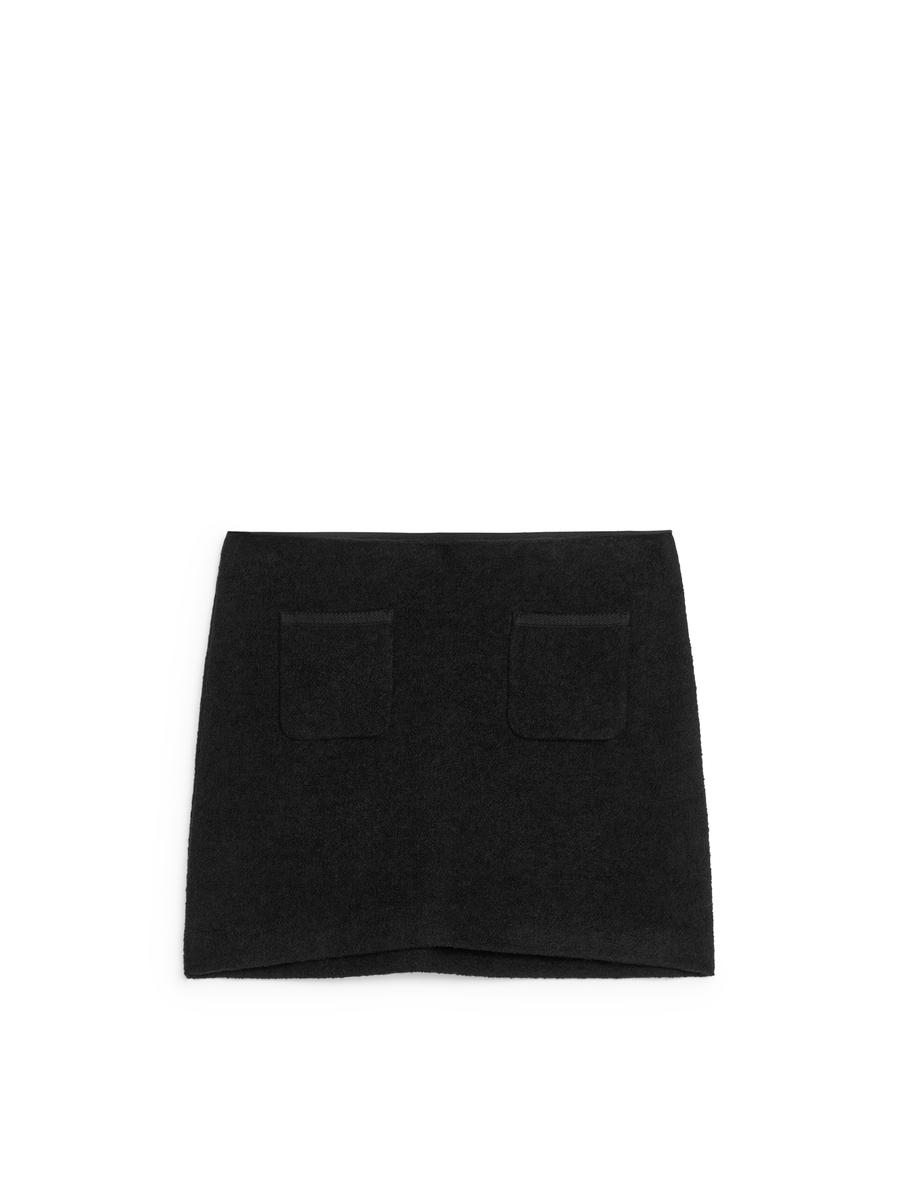 Boiled Wool-Blend Skirt-#272628-13497