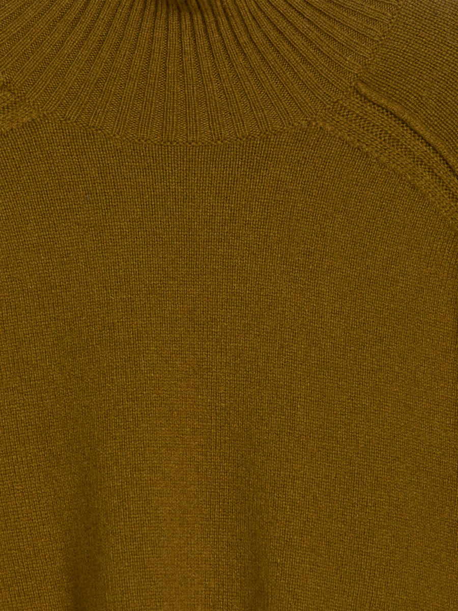 Roll-Neck Wool Jumper-#684F24-12350