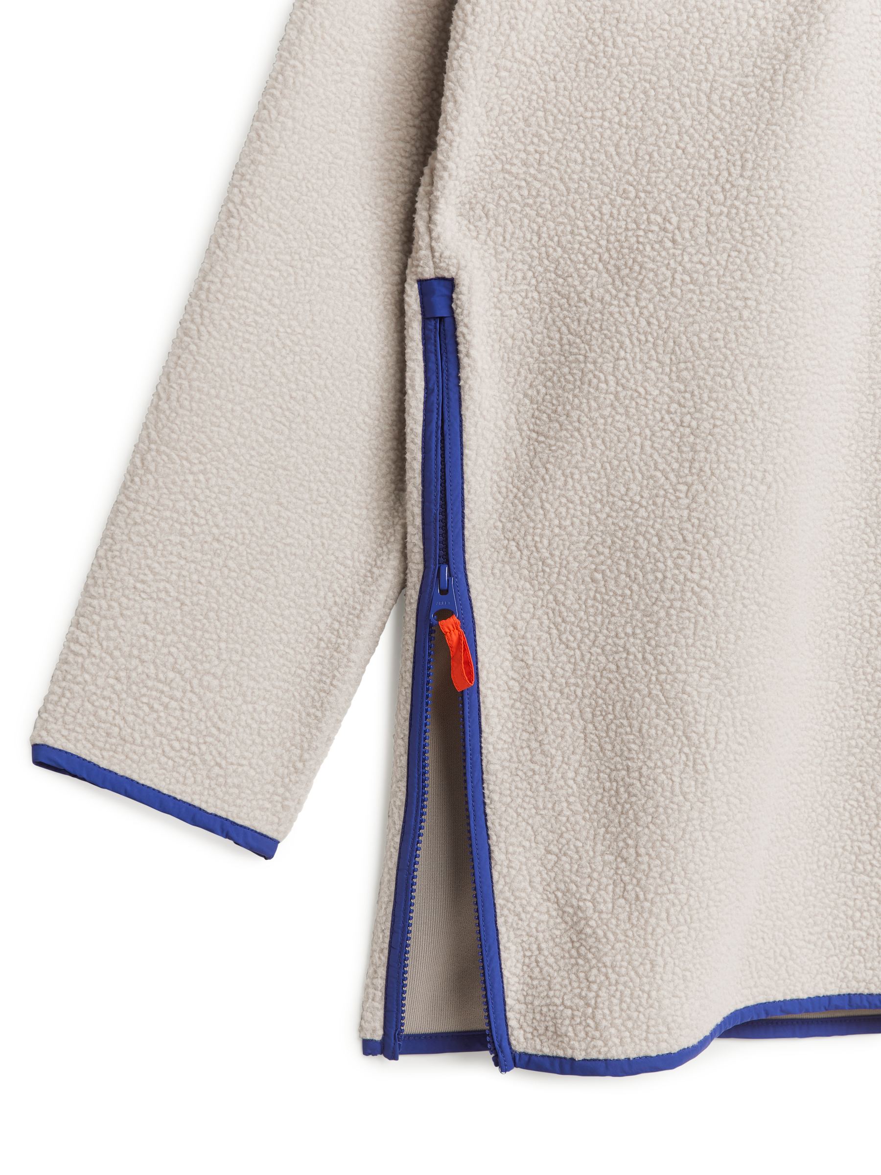 Chaqueta de forro polar en contraste de colores - Blanco roto/azul - Corte estándar - Women - StillMedia/DescriptiveDetail - 1