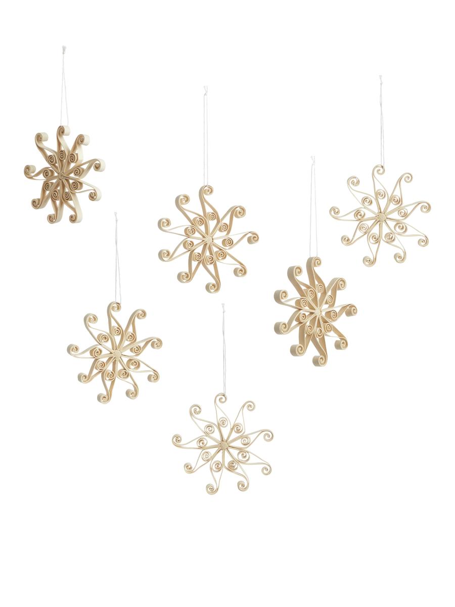 A World of Craft Snowflake Paper Ornaments-#E8E0C9-11323