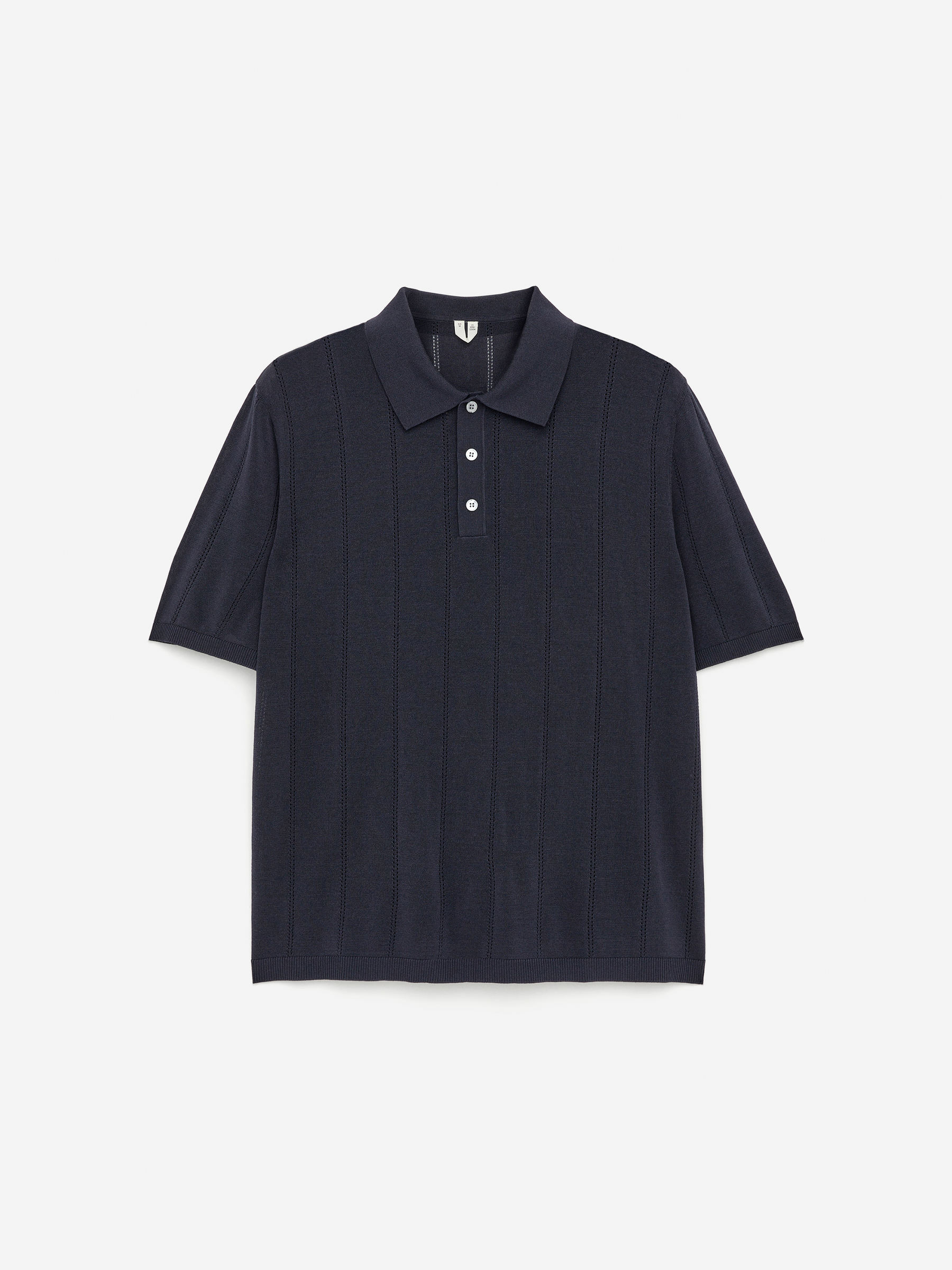 Pointelle Polo Shirt - Dark Blue - Regular fit - Men - StillMedia/DescriptiveStillLife - 2
