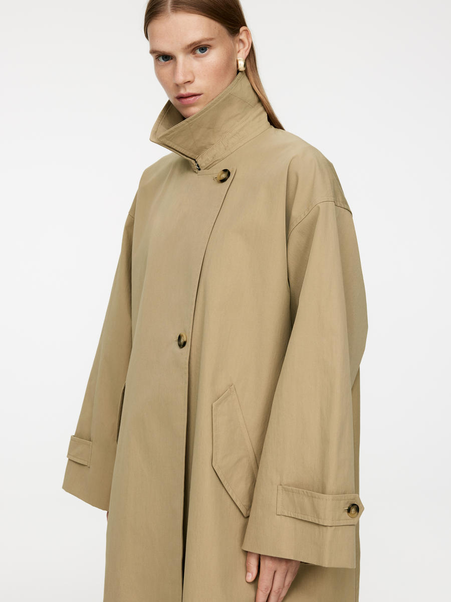 Oversized Cotton Coat - Beige - Oversized - Women - 1221709001