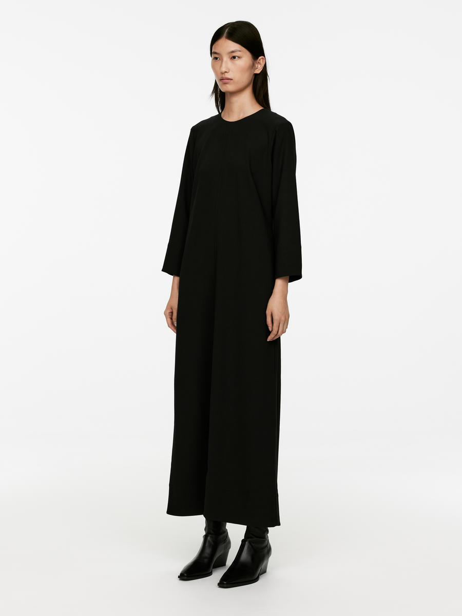 Maxi Wool Dress - Black - Loose fit - Women - 1253093001