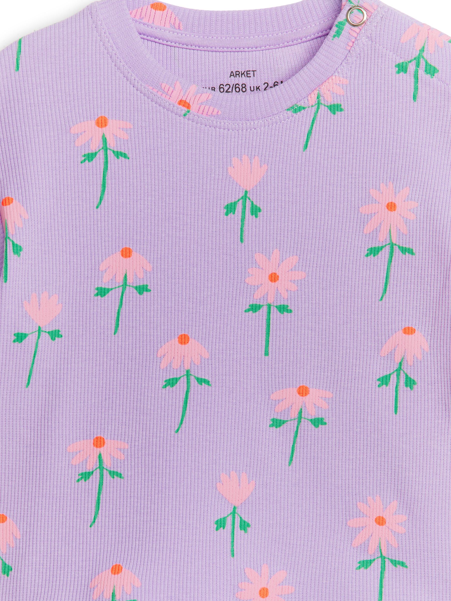 Geripptes T-Shirt - Flieder/Blumen - Regular Fit - Kinder - StillMedia/DescriptiveDetail - 2