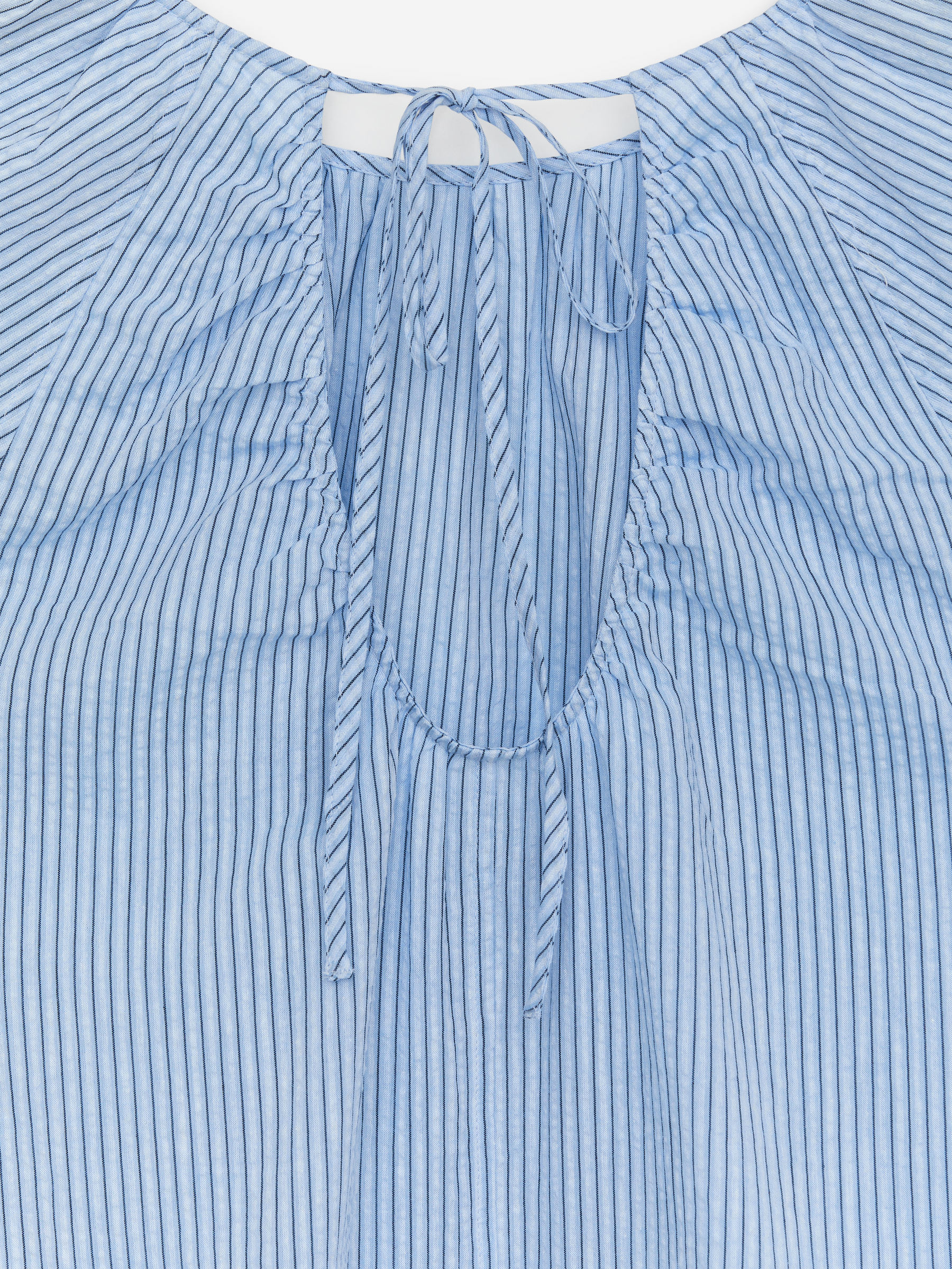 Relaxed Cotton-Linen Blouse - Light Blue/Striped - Loose fit - Women - StillMedia/DescriptiveDetail - 1