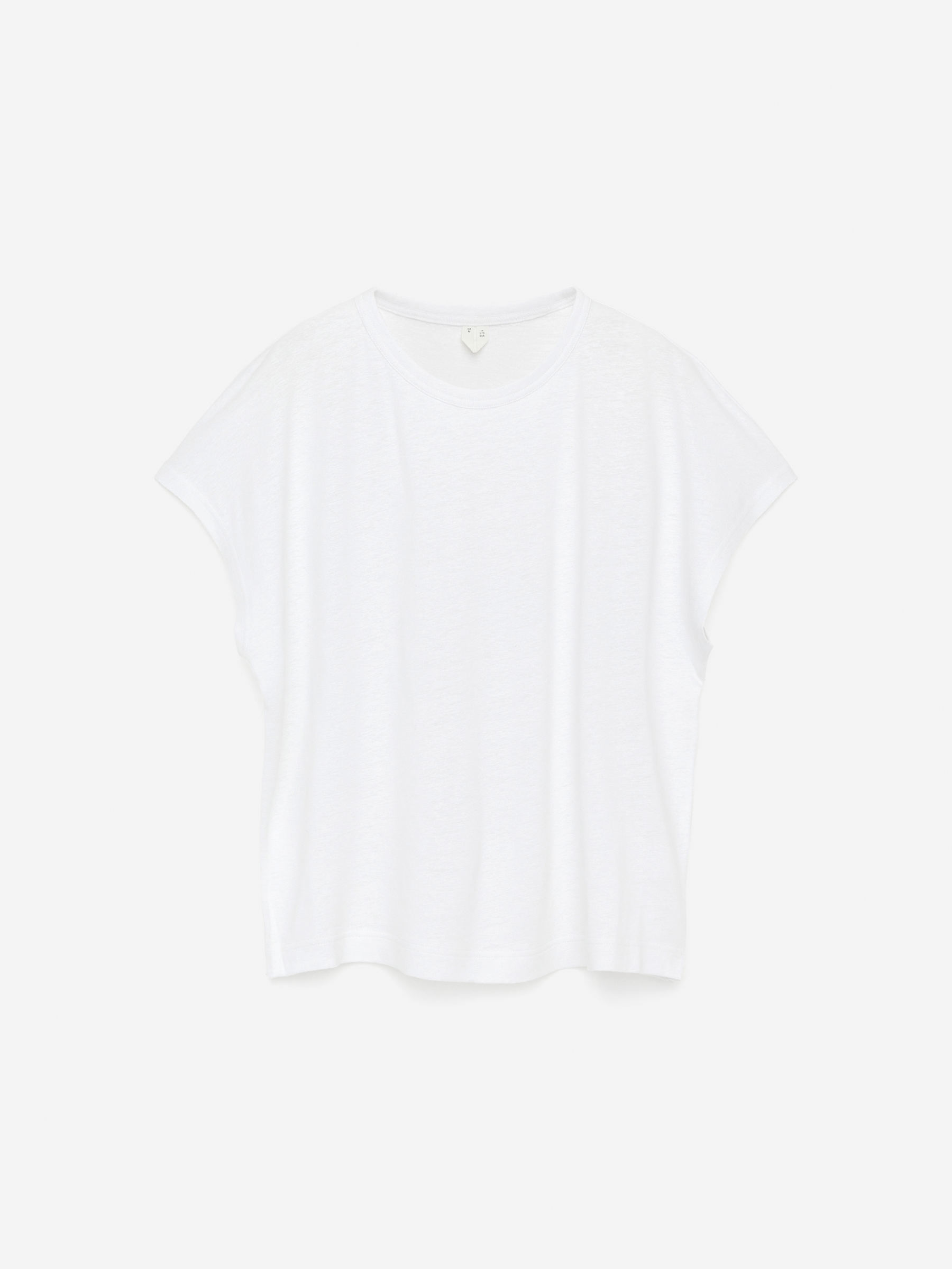 Linen-Blend T-Shirt-White-15398