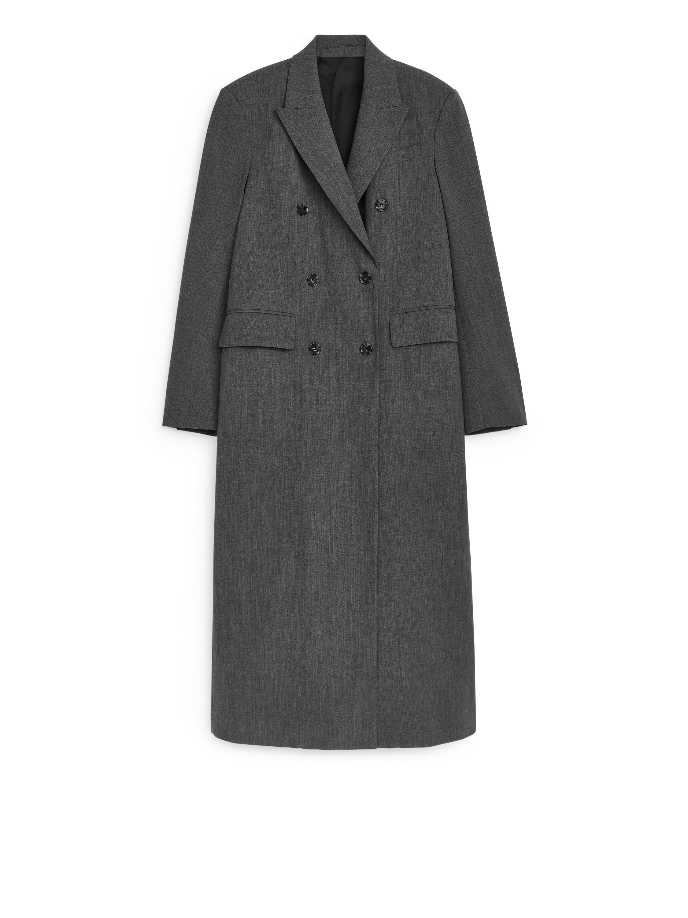 Oversized Double-Breasted Coat – Grey Melange – ARKET WW