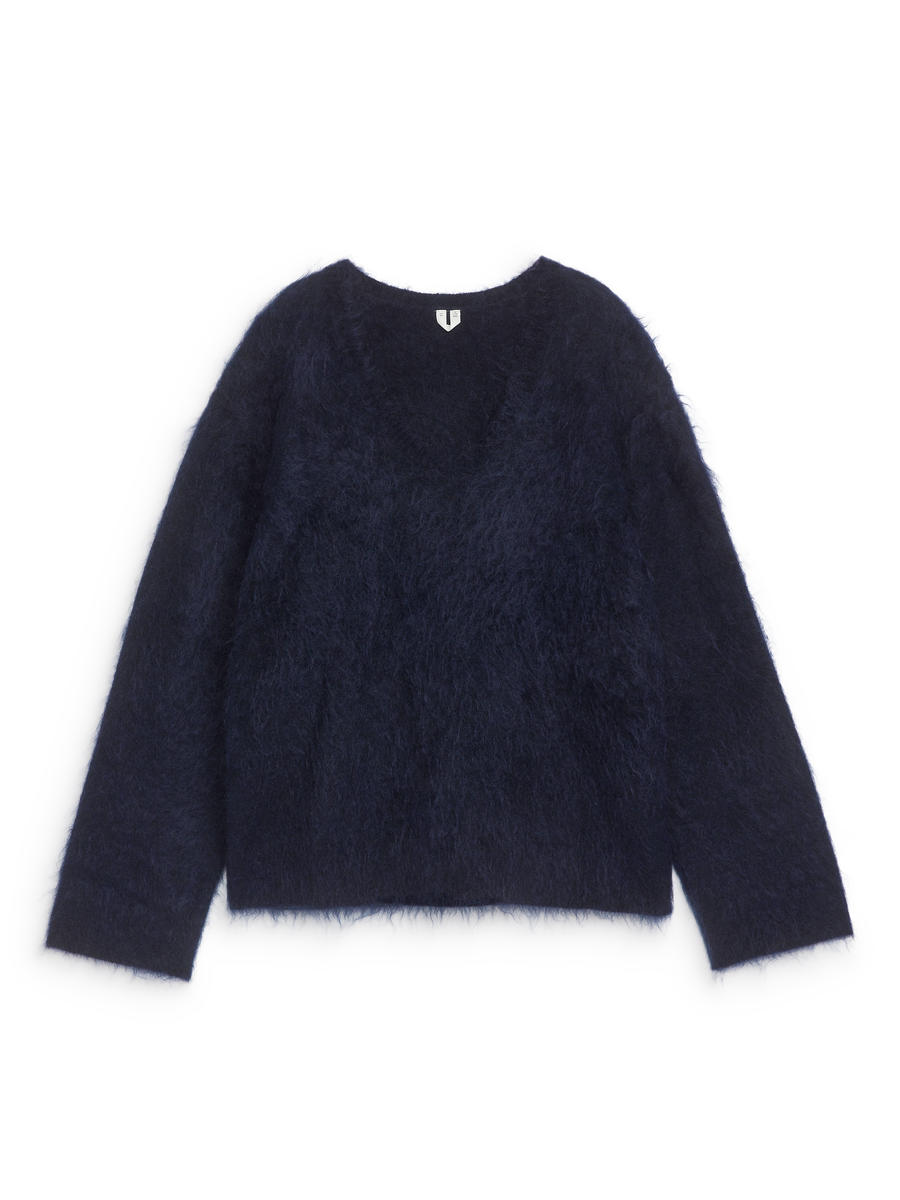 Mohair-Wool Jumper-Blue-12524