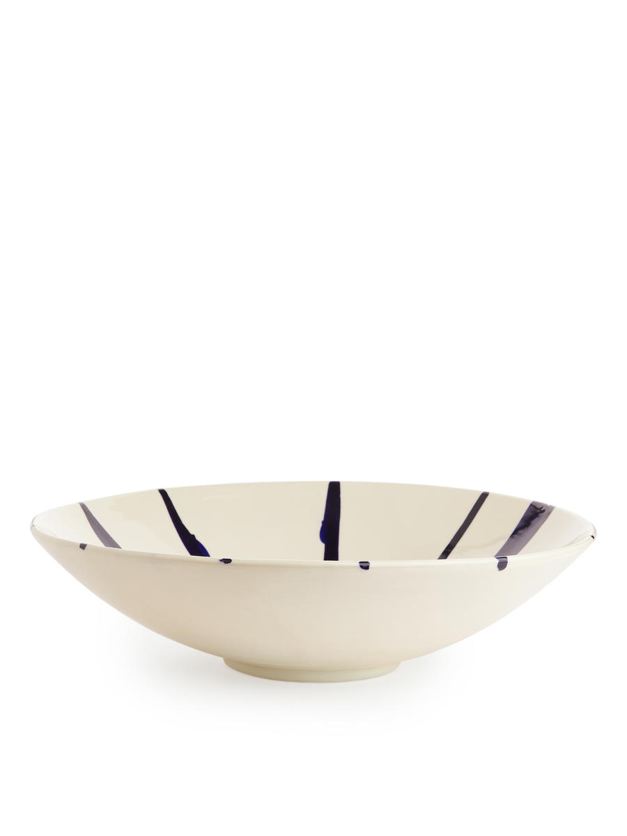 Steingutschale, 42 cm - Weiß/Blau - Homeware - 1184031001