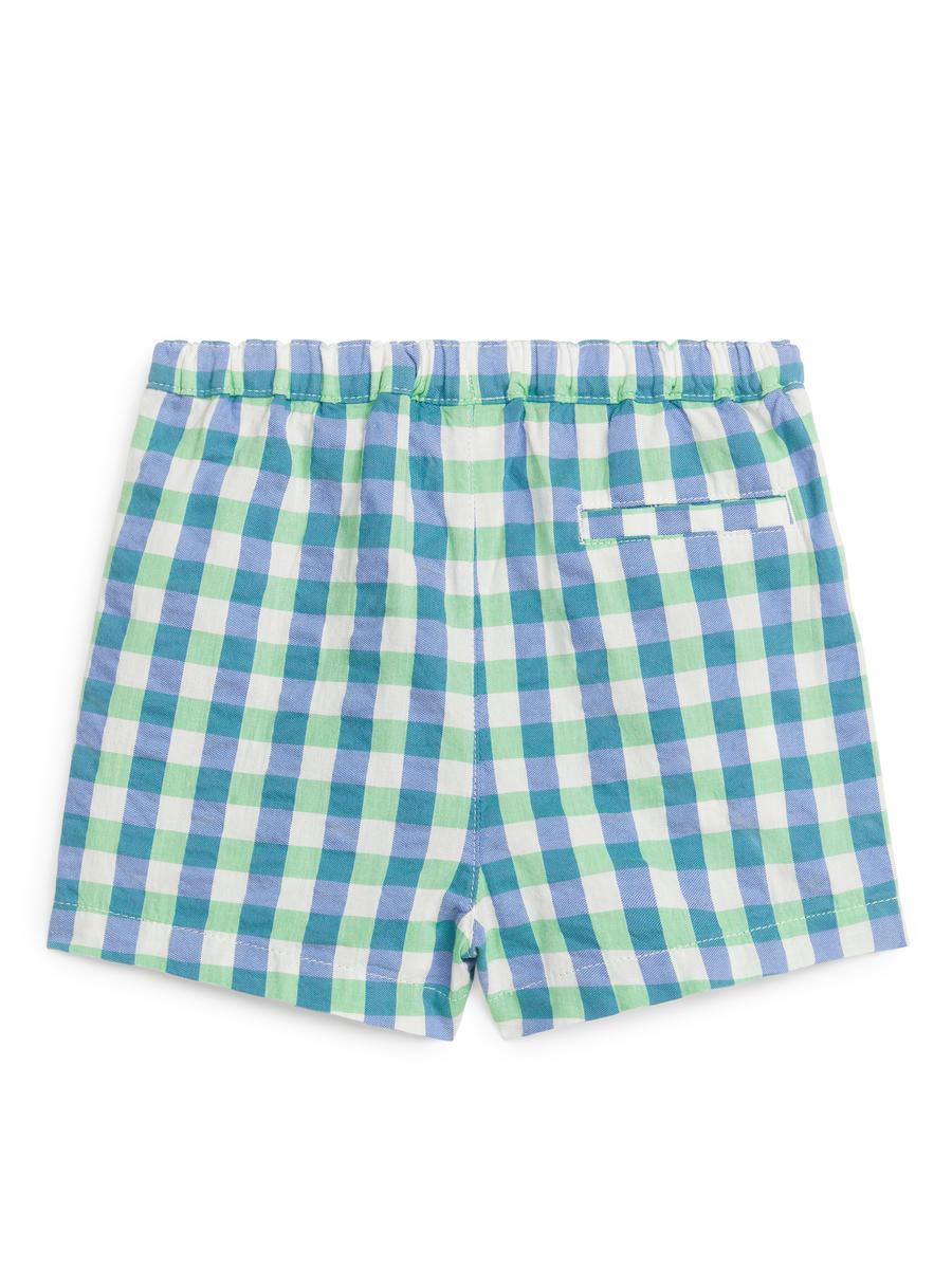 Seersucker Shorts-#657CBE-6670