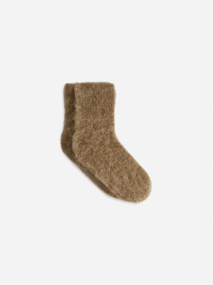 Socken aus Mohair und Wolle-#876F58-3783