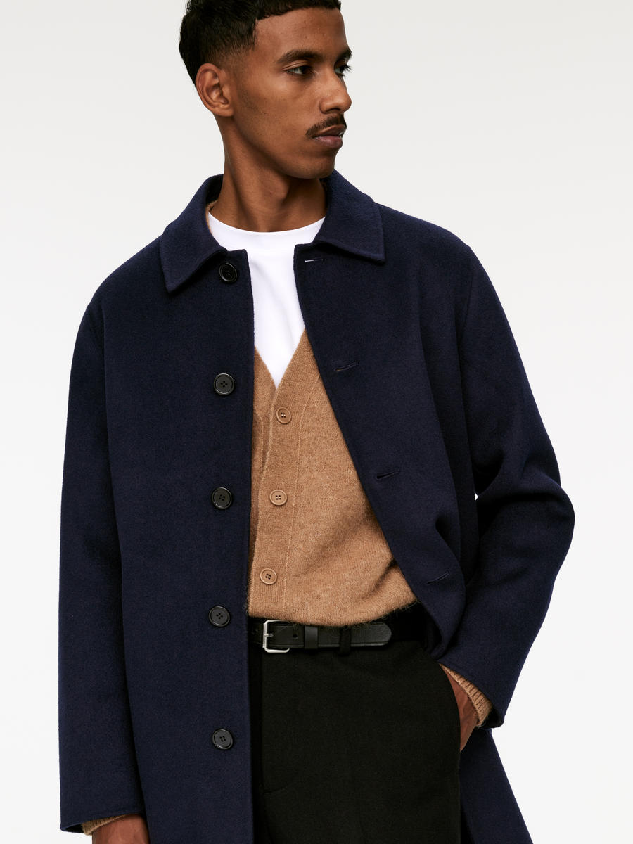 Double Face Wool Blend Coat Dark Blue Men ARKET DK