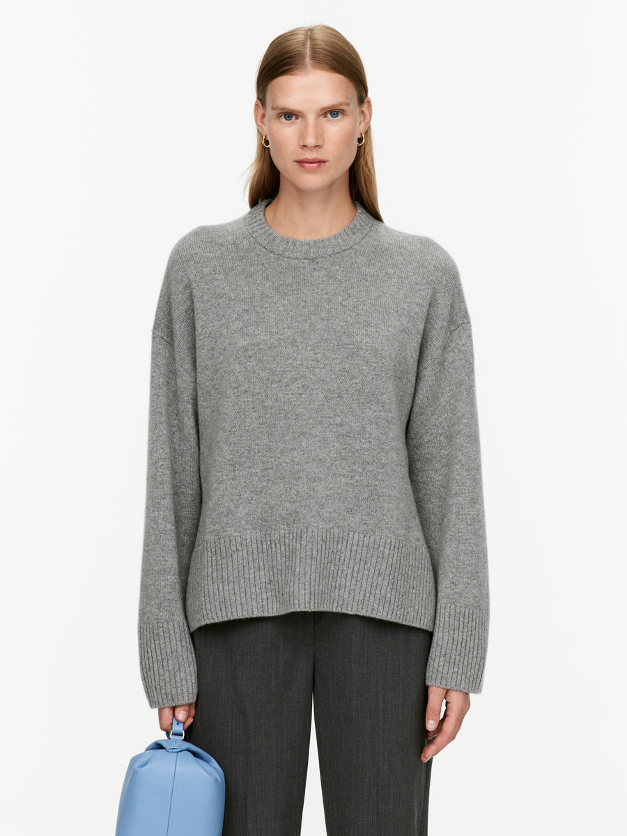 Lässiger Pullover aus Kaschmir und Wolle - Grau - Loose Fit - Women - 1197416010