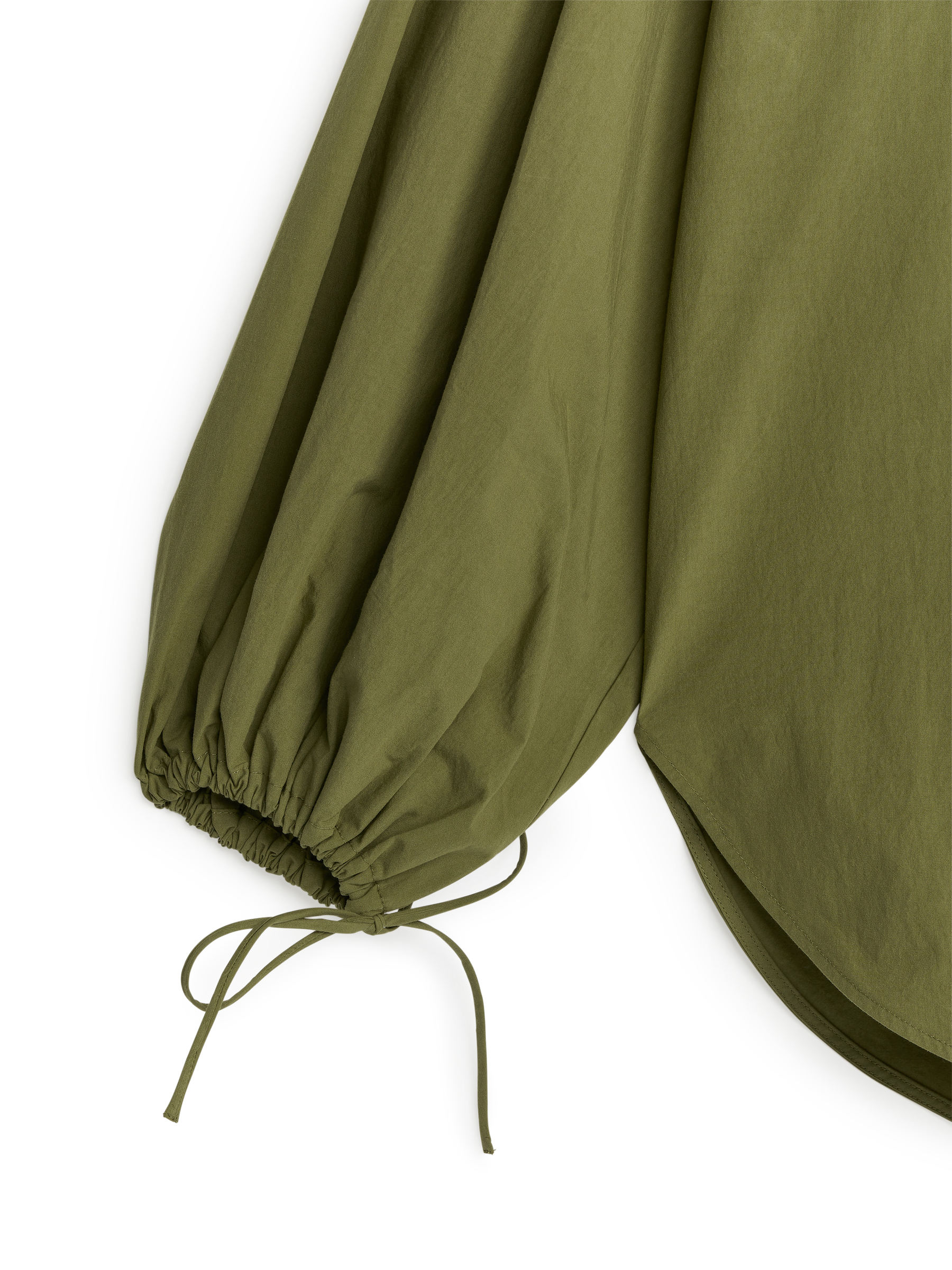 Puff-Sleeve Blouse - Dark Khaki Green - Loose fit - Women - StillMedia/DescriptiveDetail - 2