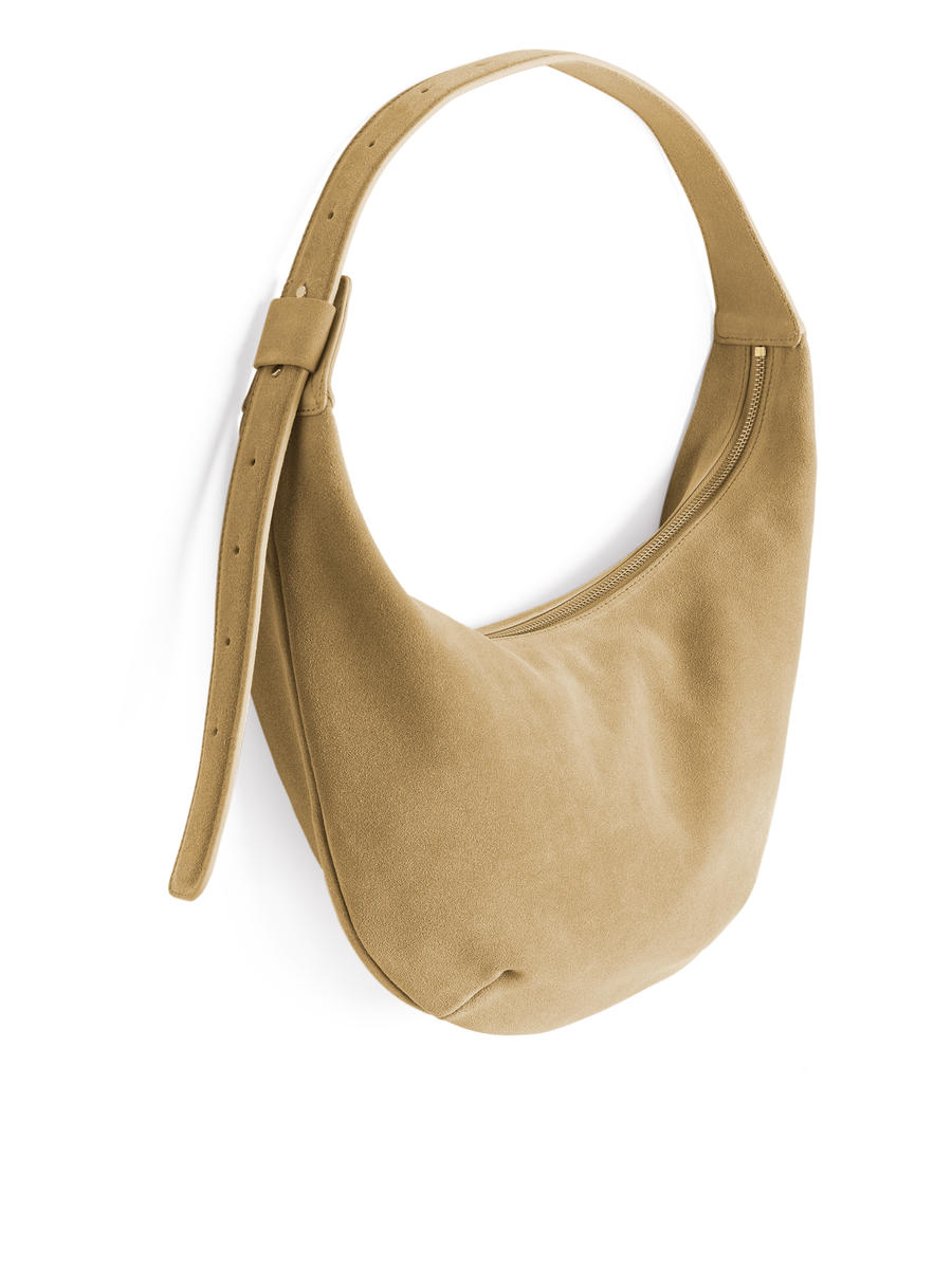 Curved Suede Bag-#A98968-6283