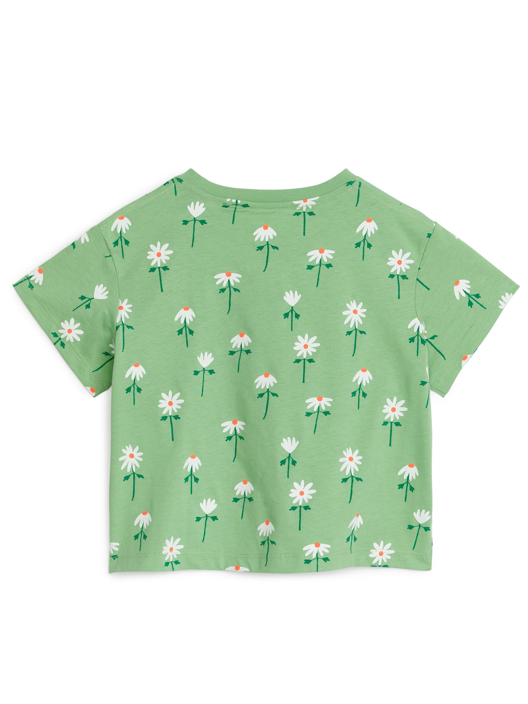 Wide-Fit T-Shirt - Green/Flowers - Obszerny - Children - StillMedia/DescriptiveStillLife - 1