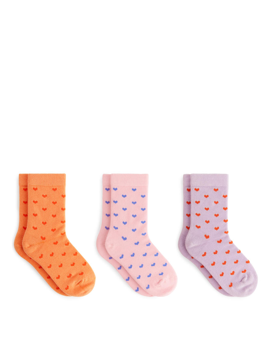 Cotton Socks Set of 3-#E4BCCB-7060