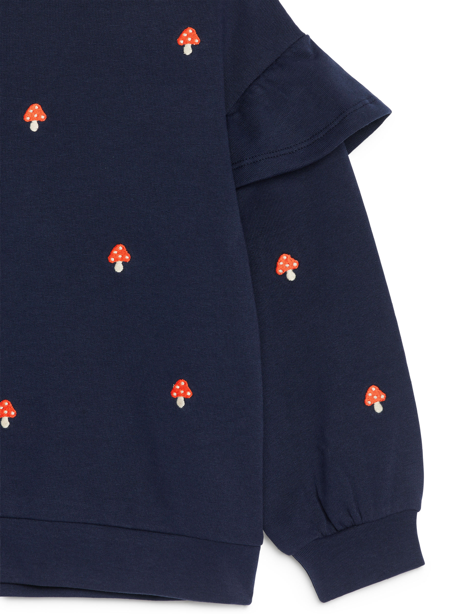 Frill Sweatshirt - Dark Blue/Mushrooms - Loose fit - Children - StillMedia/DescriptiveDetail - 3