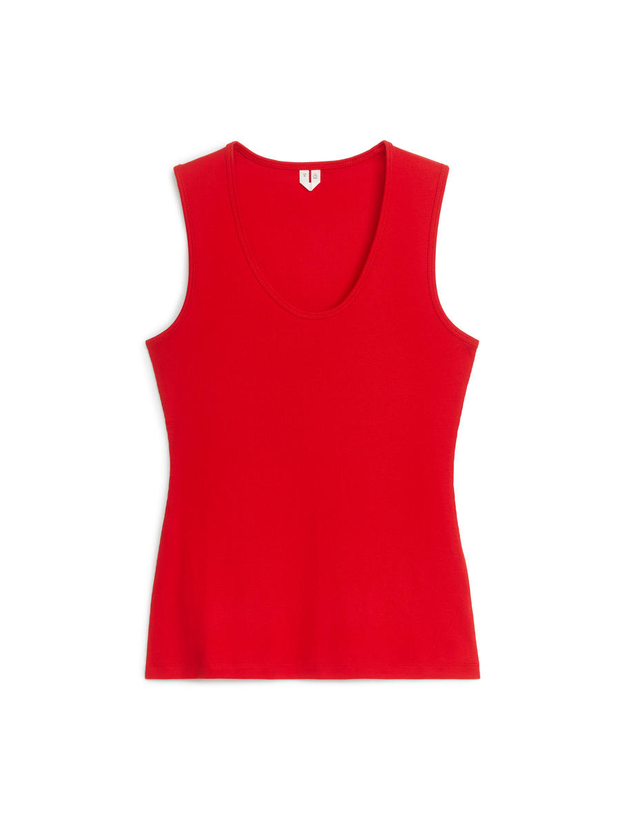 Rib Tank Top - Red - Slim fit - Women - 1114016009