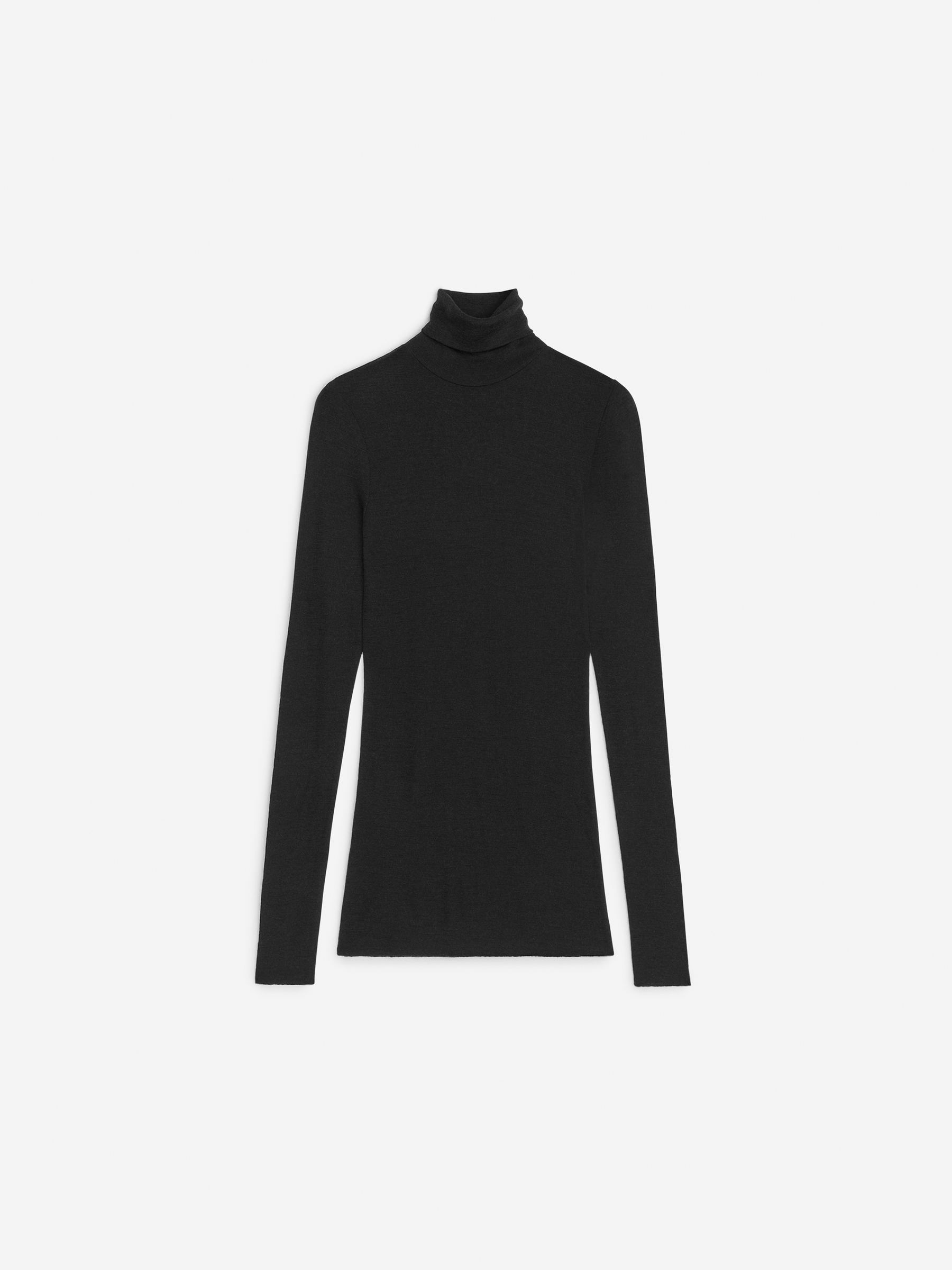 Sheer Merino Wool Roll-Neck-#272628-10205