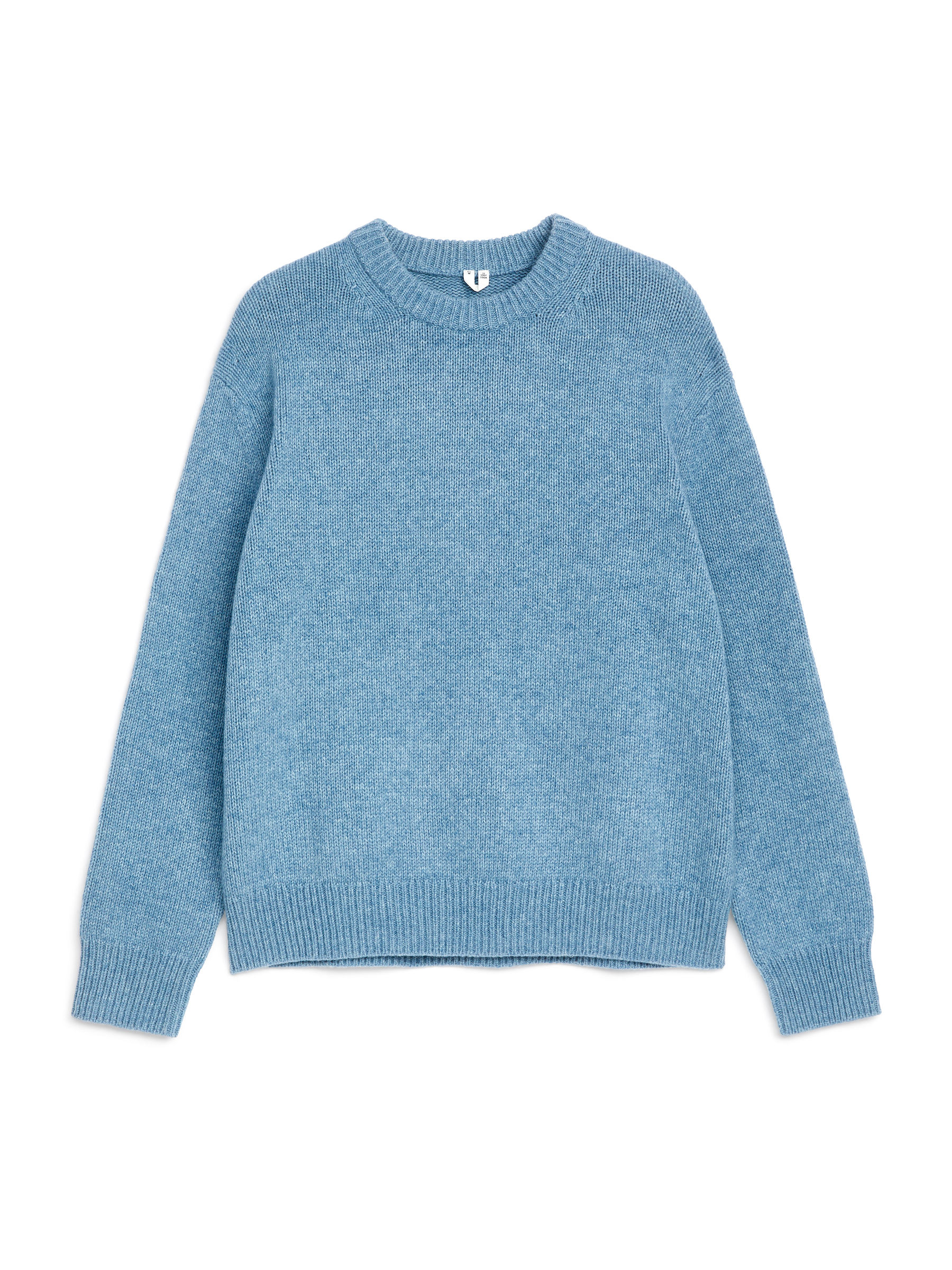 Heavy Knit Wool Blend Jumper - Blue Melange - Oversized - Men - StillMedia/DescriptiveStillLife - 1