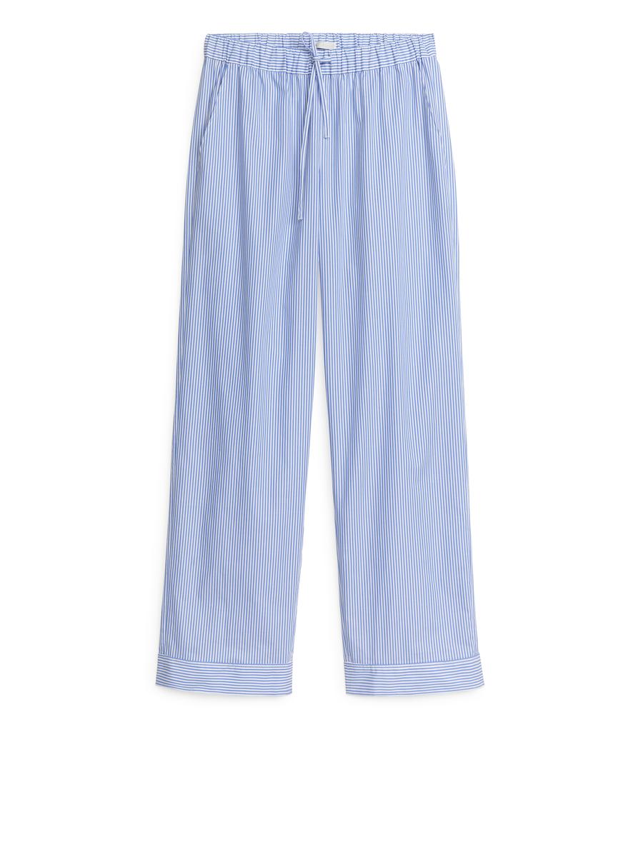 Poplin Pyjama Trousers-#657CBE-8407