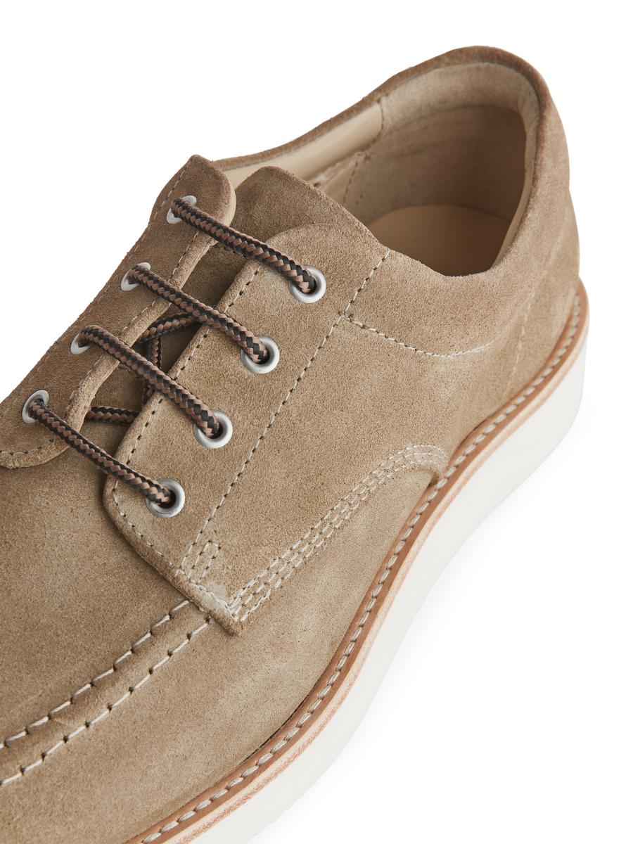 Derby-Schuh aus Veloursleder mit VIBRAM®-Sohle-#DED8C5-5846