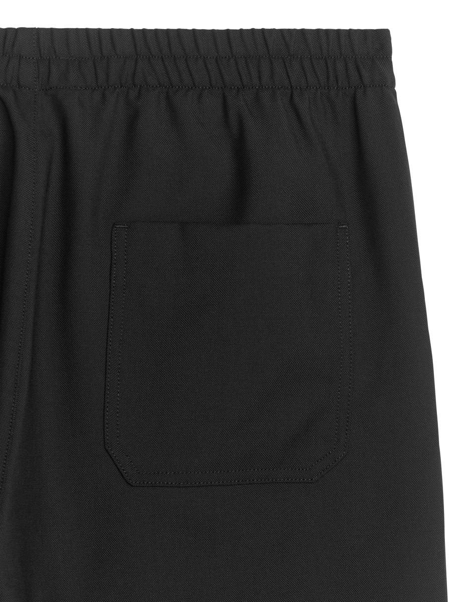 Hopsack Drawstring Trousers-#272628-8086