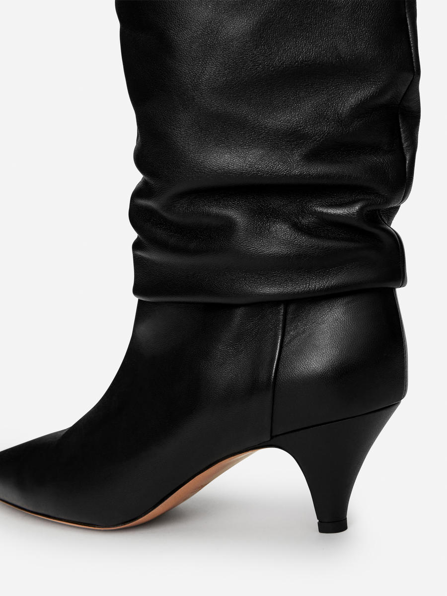 Slouchy Leather Boots-#272628-12537