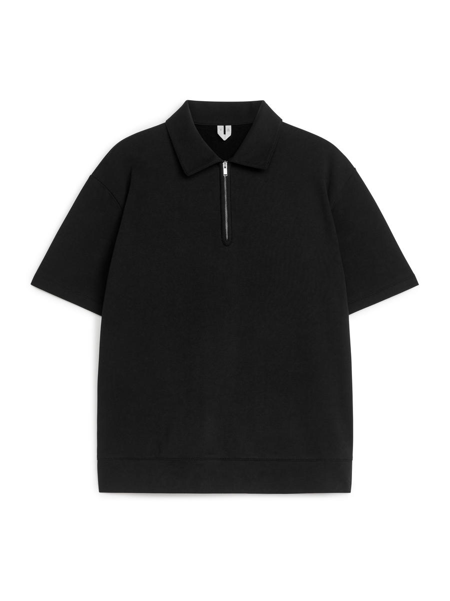 Half-Zip Polo Shirt - Black - Regular fit - Men - 1231865001