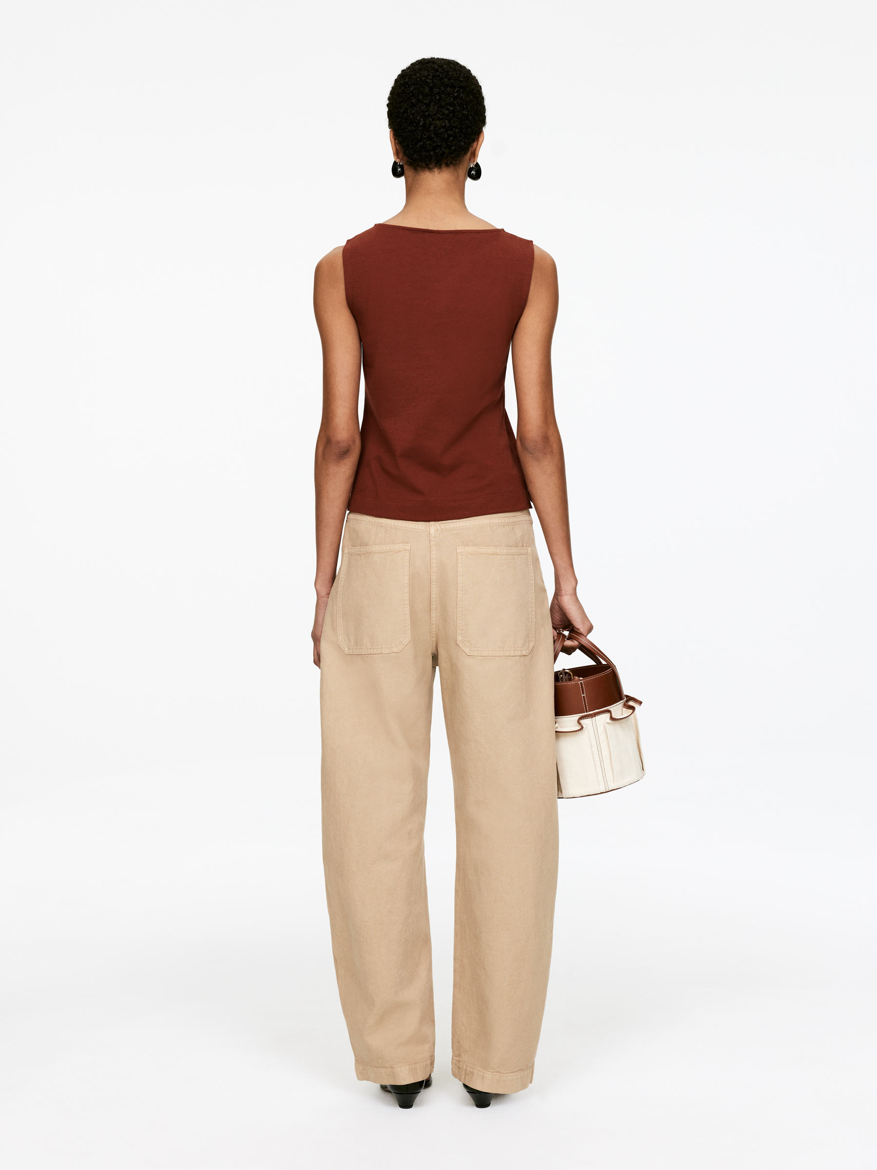 Boat Neck Tank Top - Rust - Slim fit - Women - StillMedia/Lookbook - 6