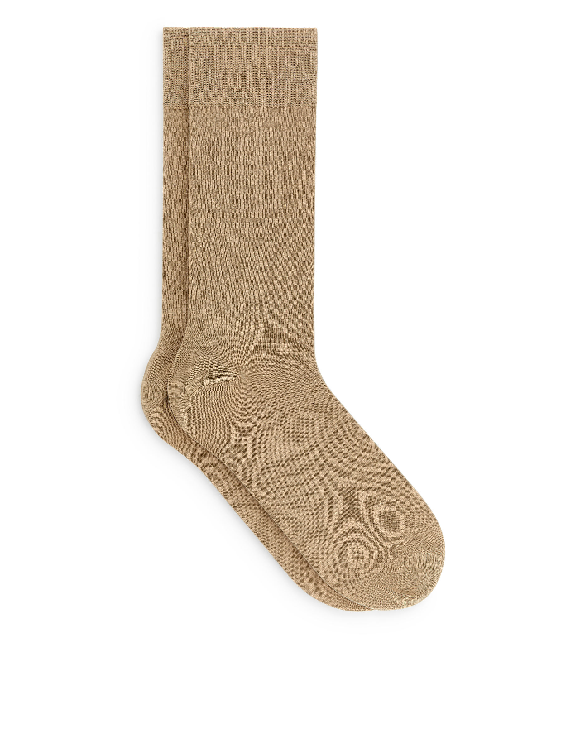 Mercerised Cotton Socks Plain - Beige - Men - StillMedia/DescriptiveStillLife - 1