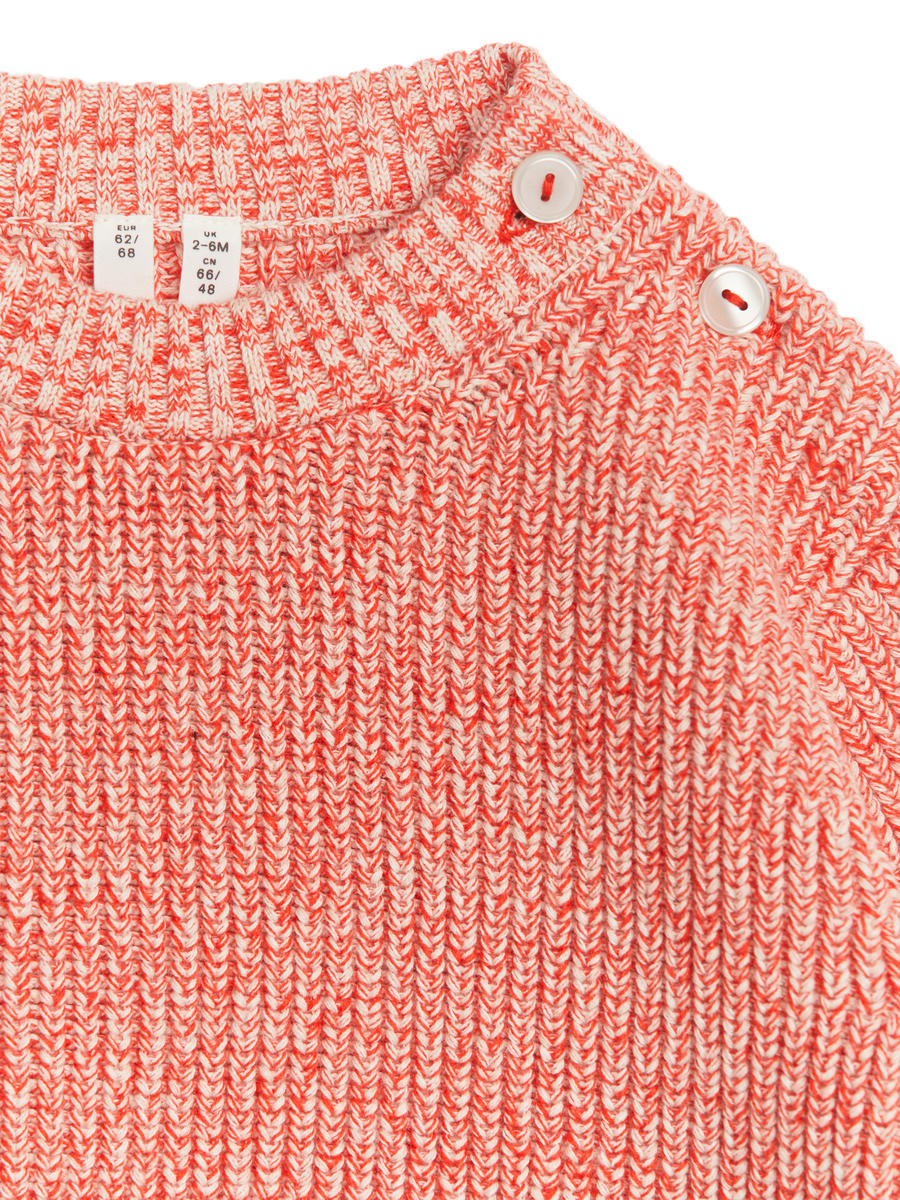 Baumwollstrickpullover - Orange meliert - Relaxed Fit - Children - 1227387001