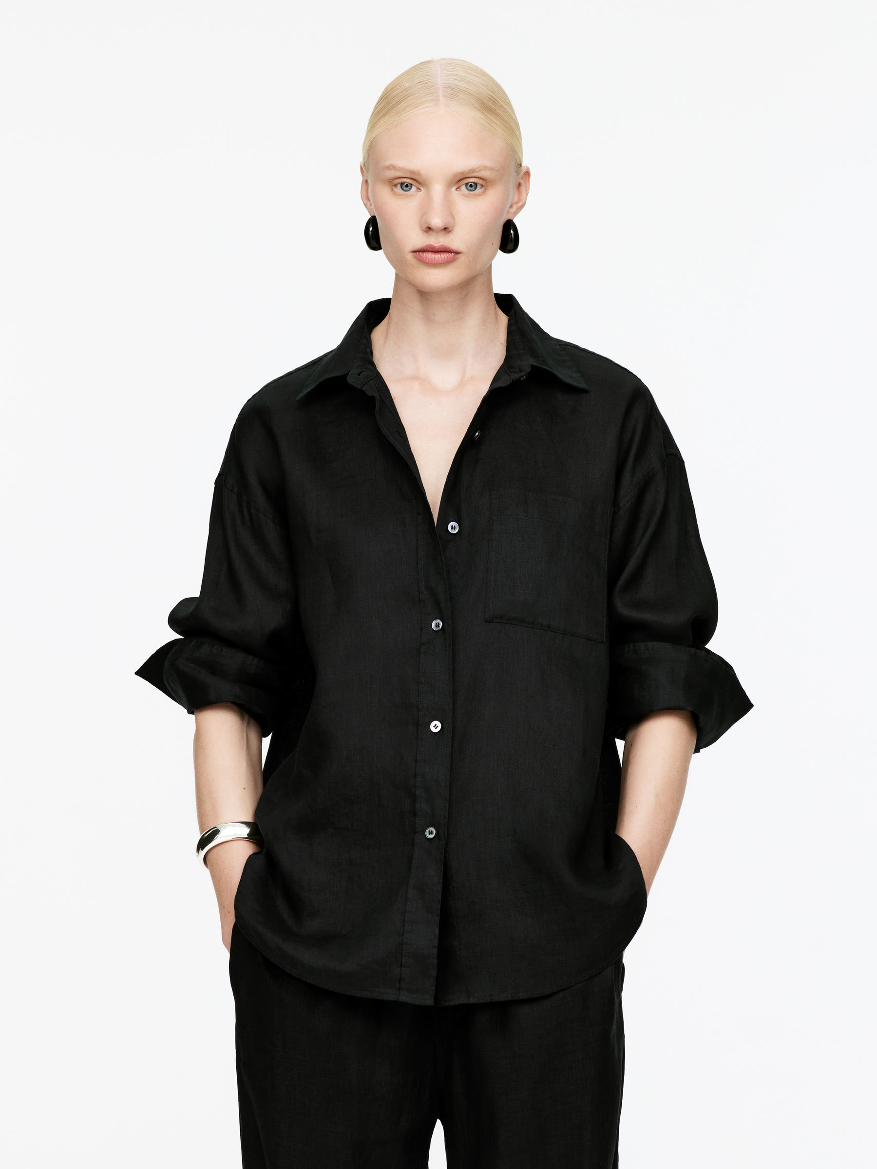 Linen Shirt-#272628-15755