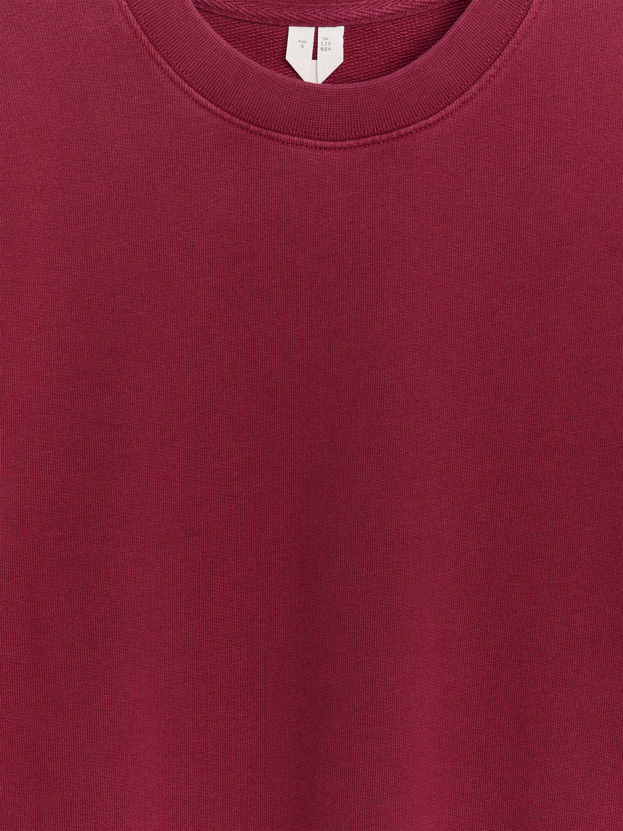 French Terry Sweatshirt - Burgundy - Loose fit - Women - 1239262002