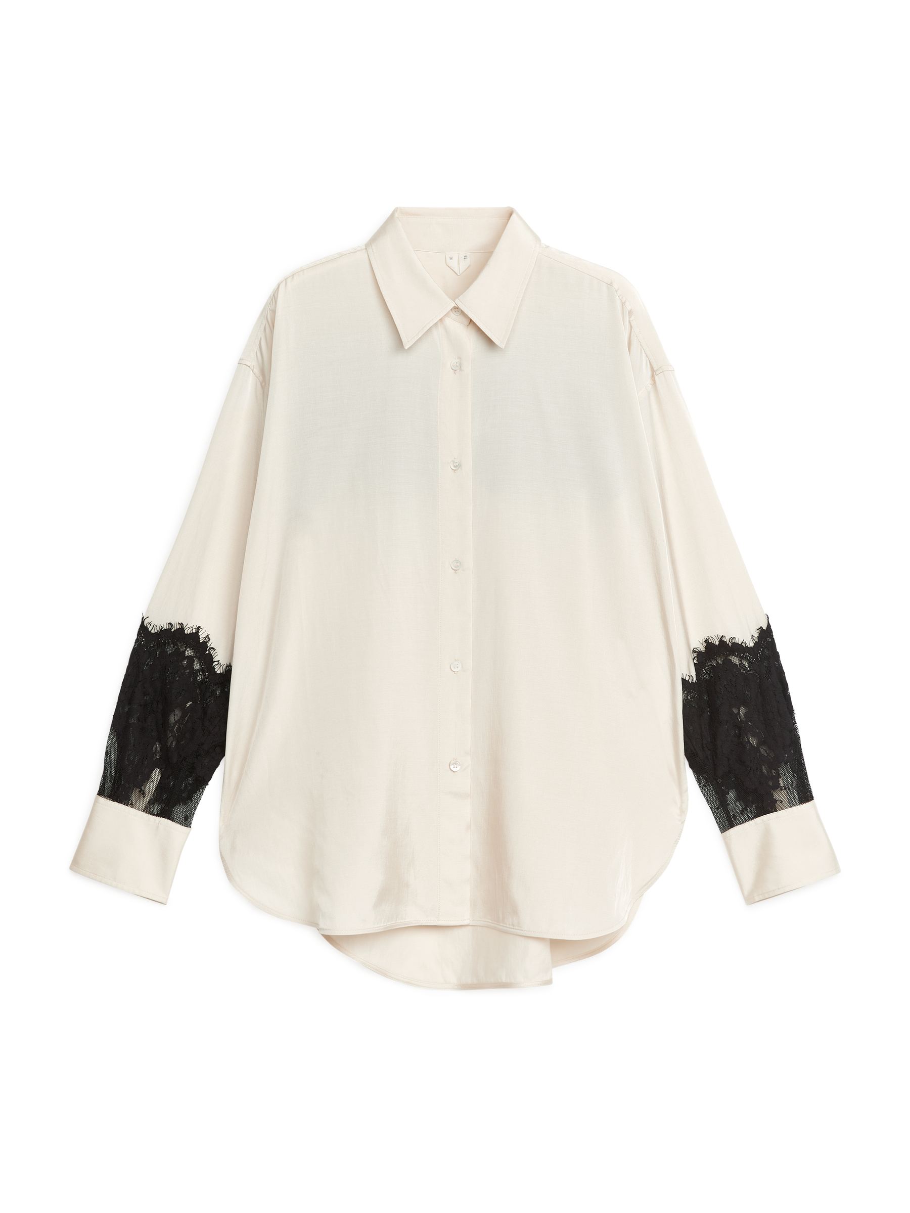 Lace Detail Shirt-#DCD6C7-2799