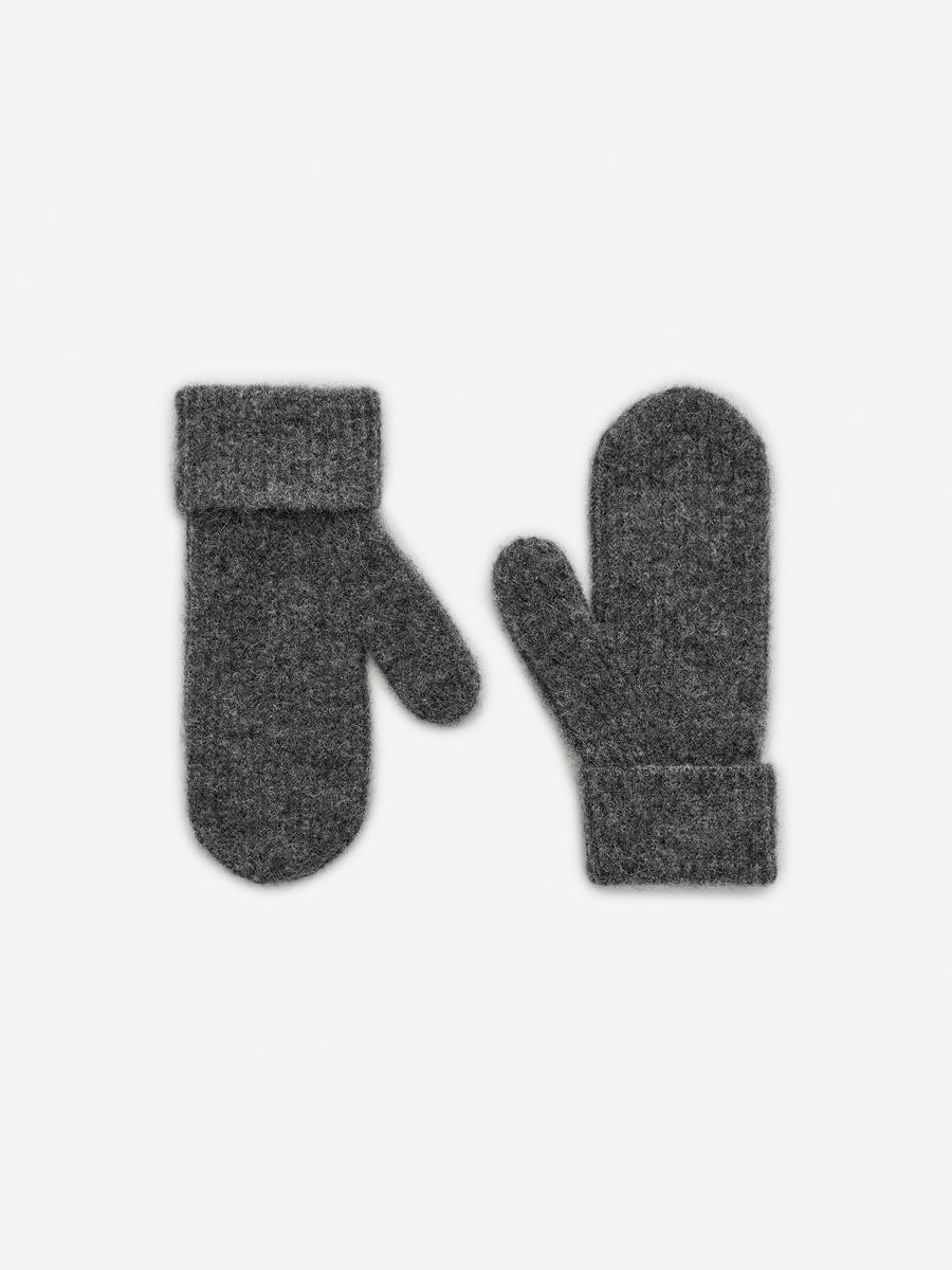 Wool-Alpaca Blend Mittens-#666B75-12921